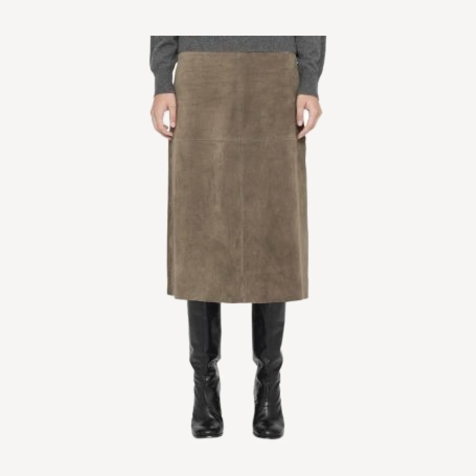 Allsaints Olivia Suede Midi Skirt