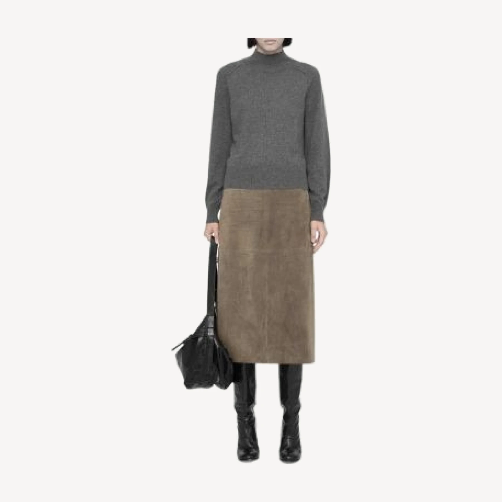 Allsaints Olivia Suede Midi Skirt