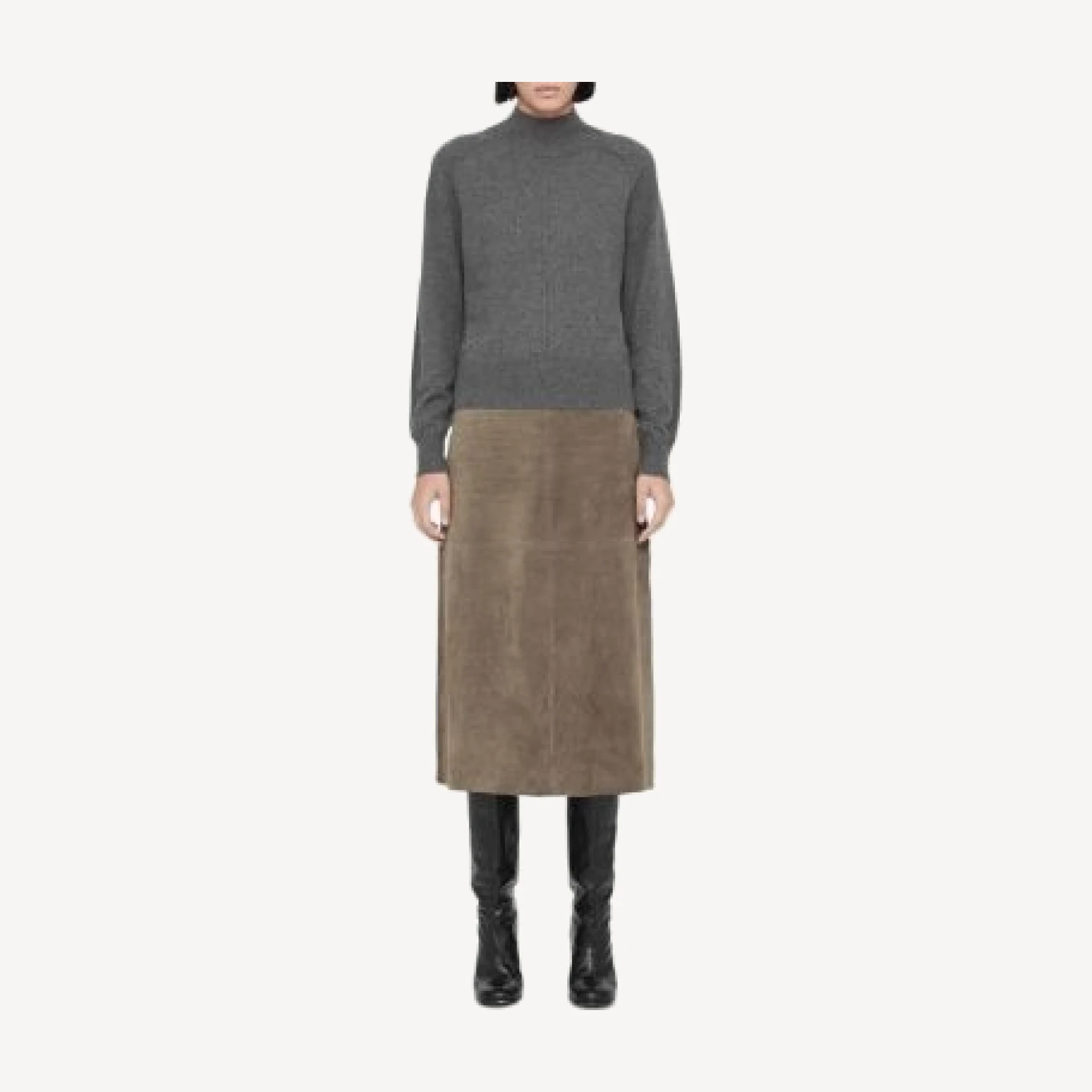 Allsaints Olivia Suede Midi Skirt