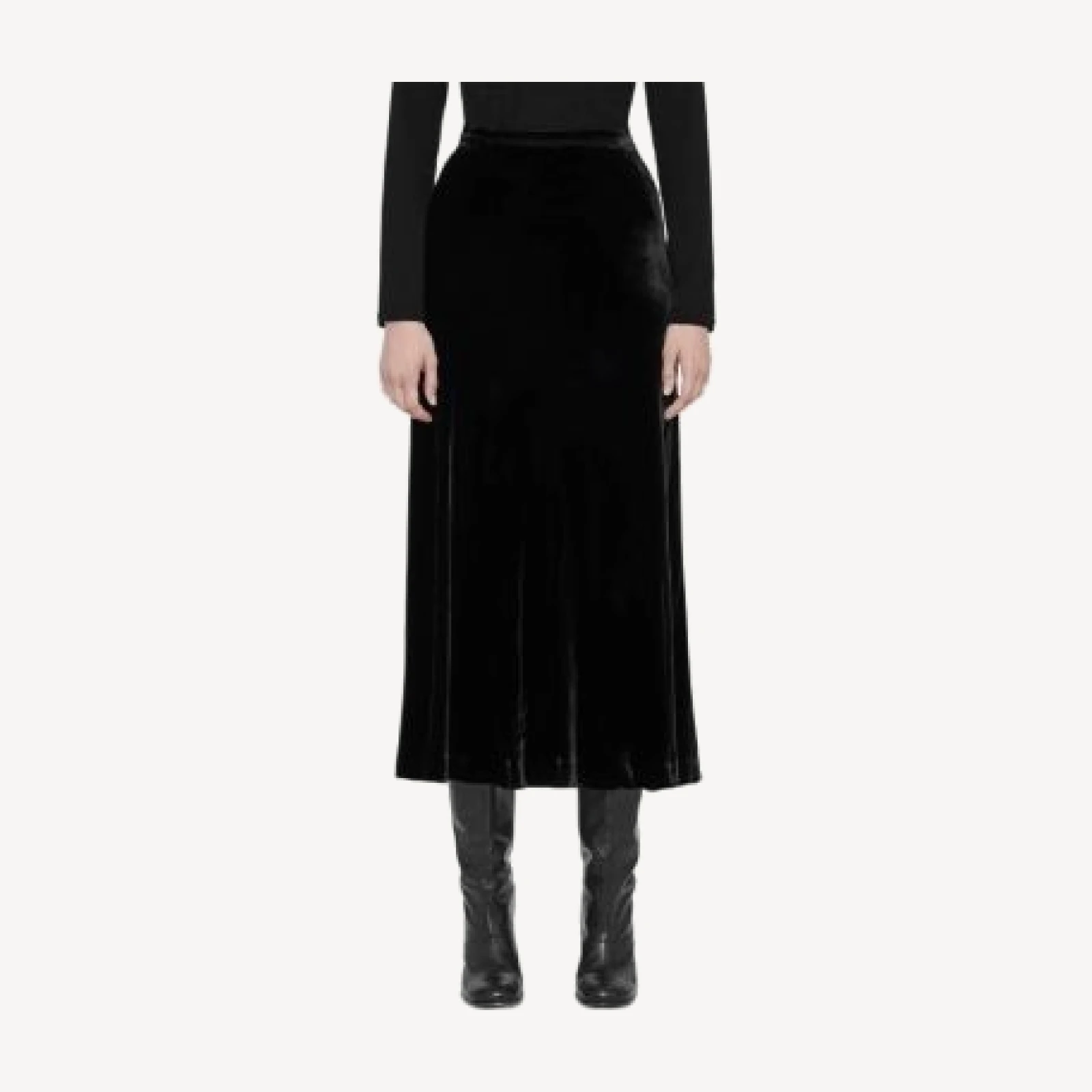 Allsaints Nalia Silk Blend Velvet Midi Skirt