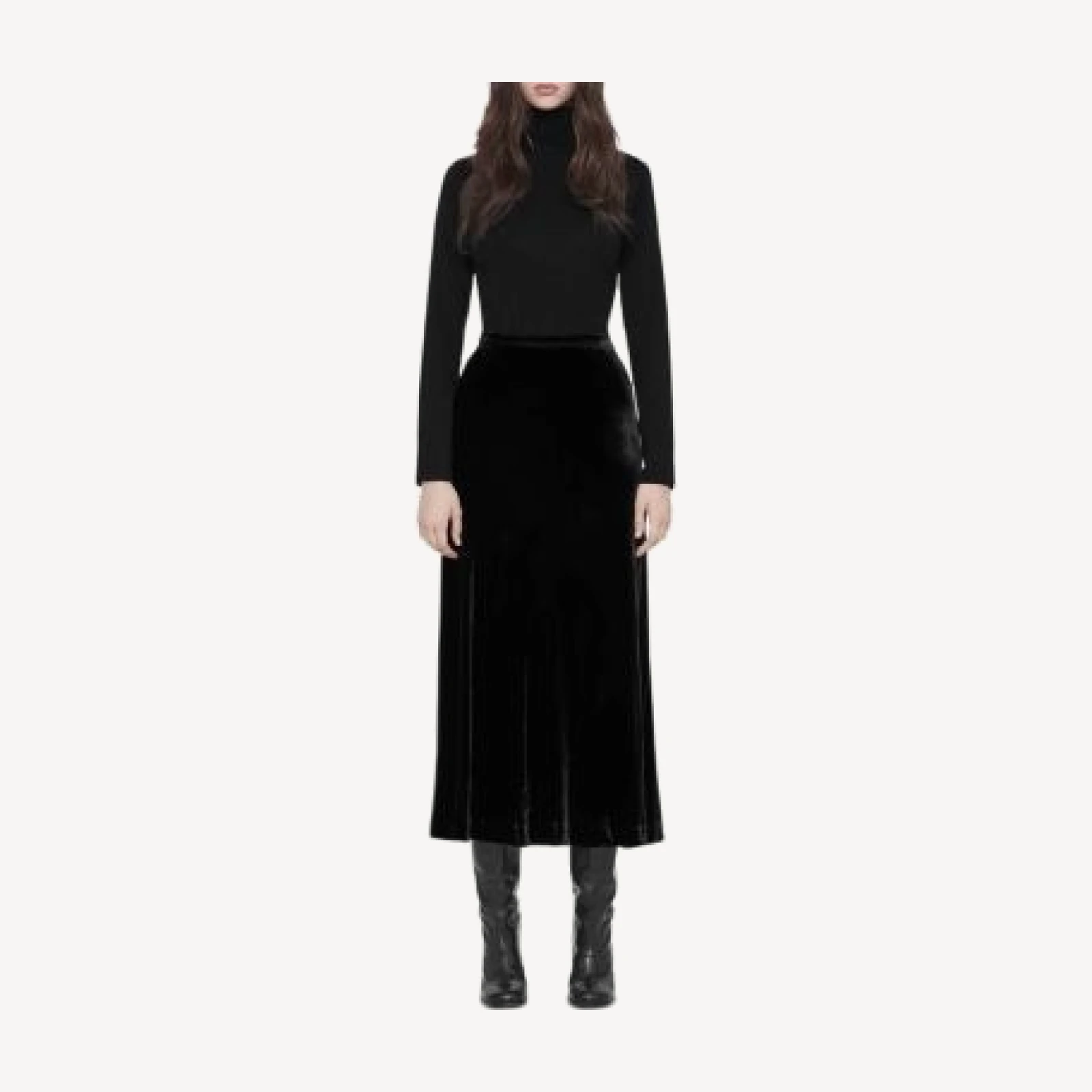 Allsaints Nalia Silk Blend Velvet Midi Skirt