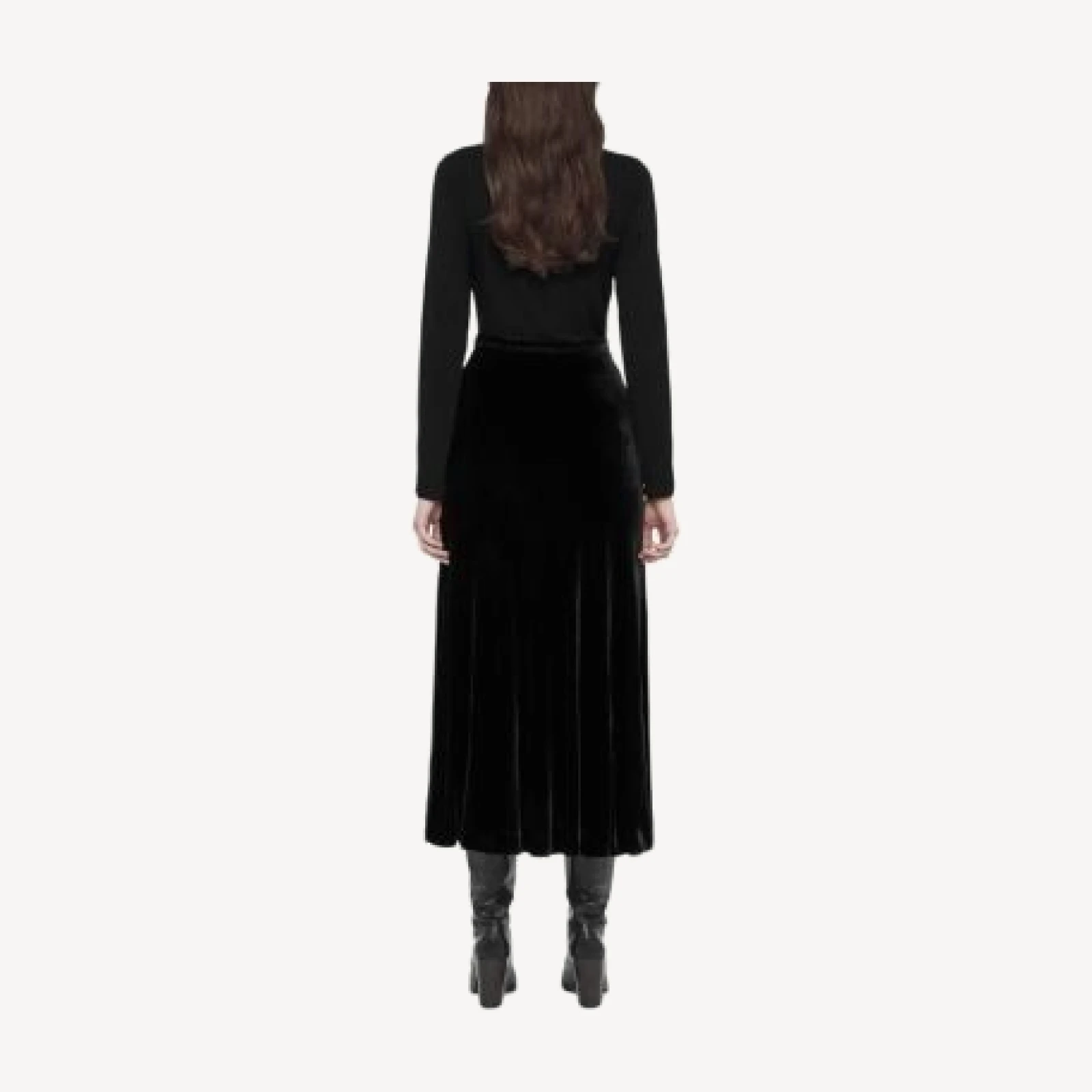 Allsaints Nalia Silk Blend Velvet Midi Skirt