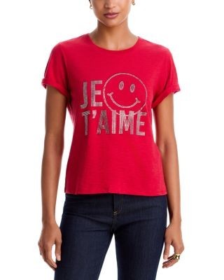 Cinq a Sept Heatset Je T'aime Smiley Shrunken Tee