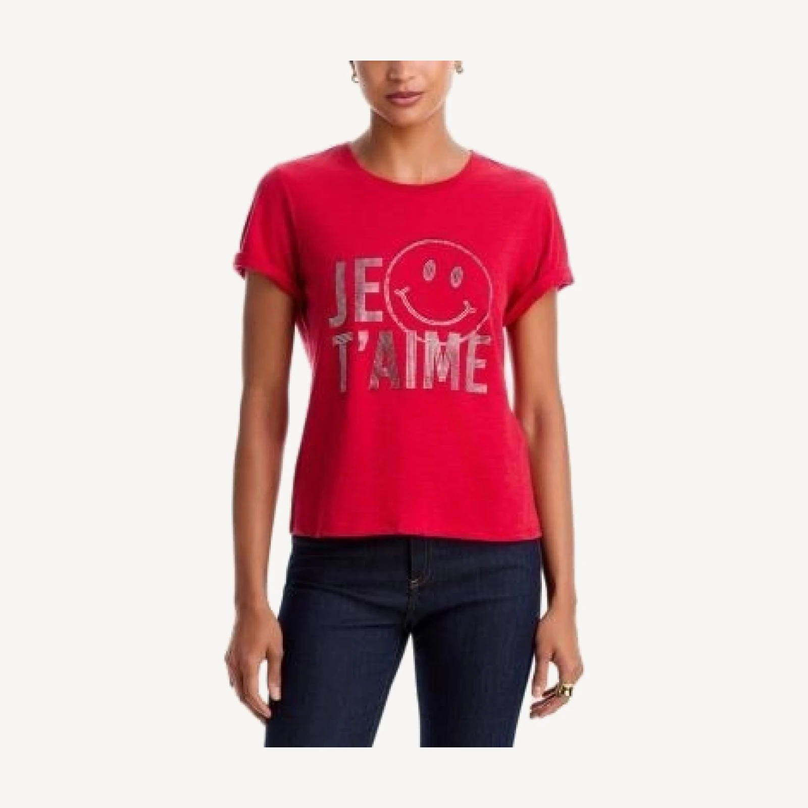 Cinq a Sept Heatset Je T'aime Smiley Shrunken Tee
