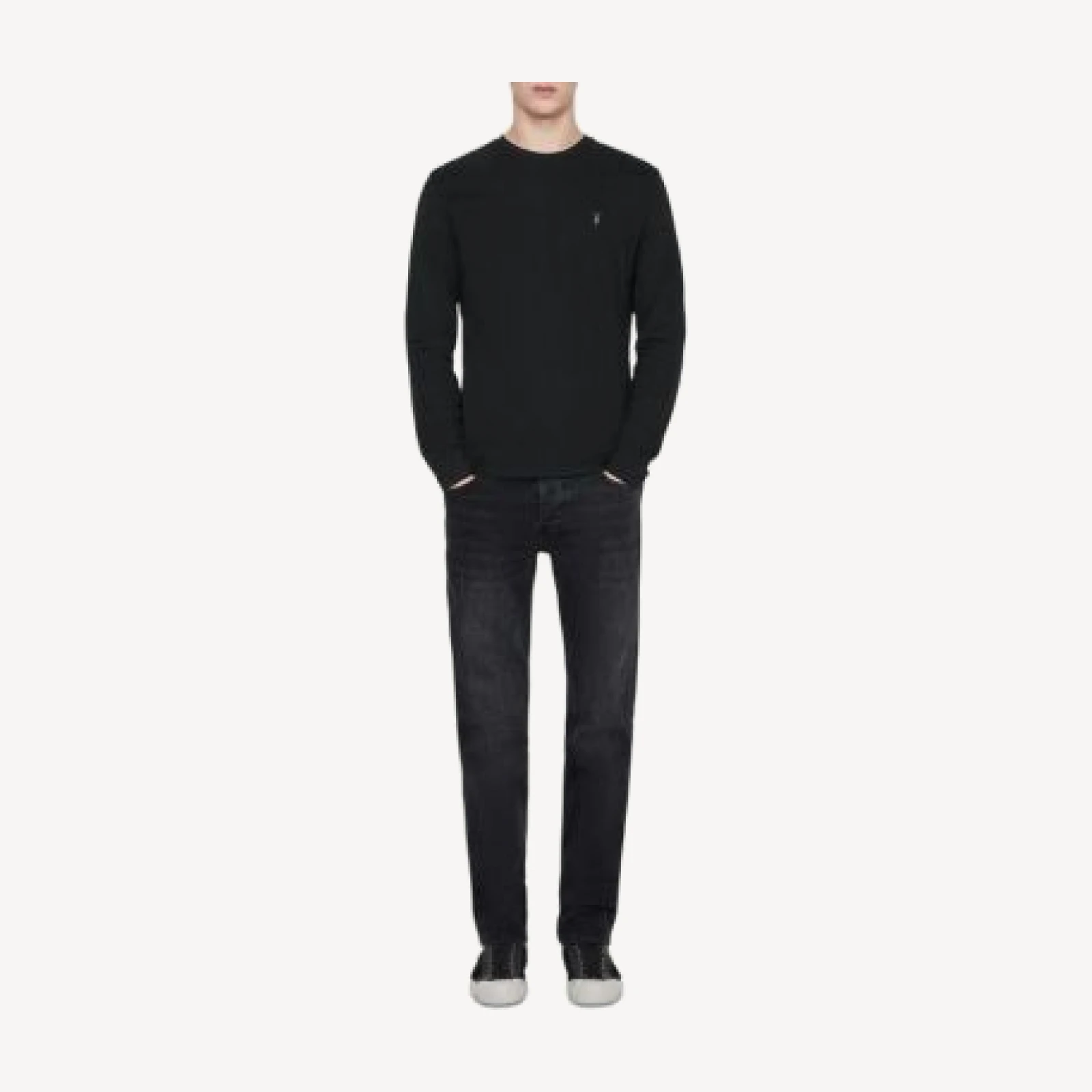 Allsaints Sid Skinny Fit Jeans in Washed Black
