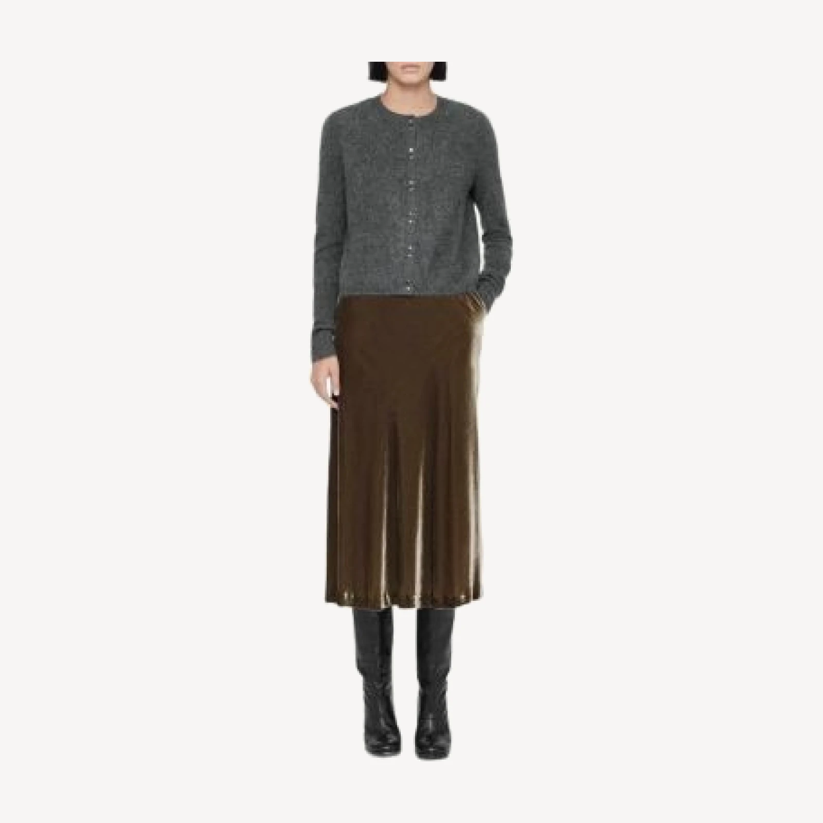Allsaints Ada Cashmere Crewneck Cardigan