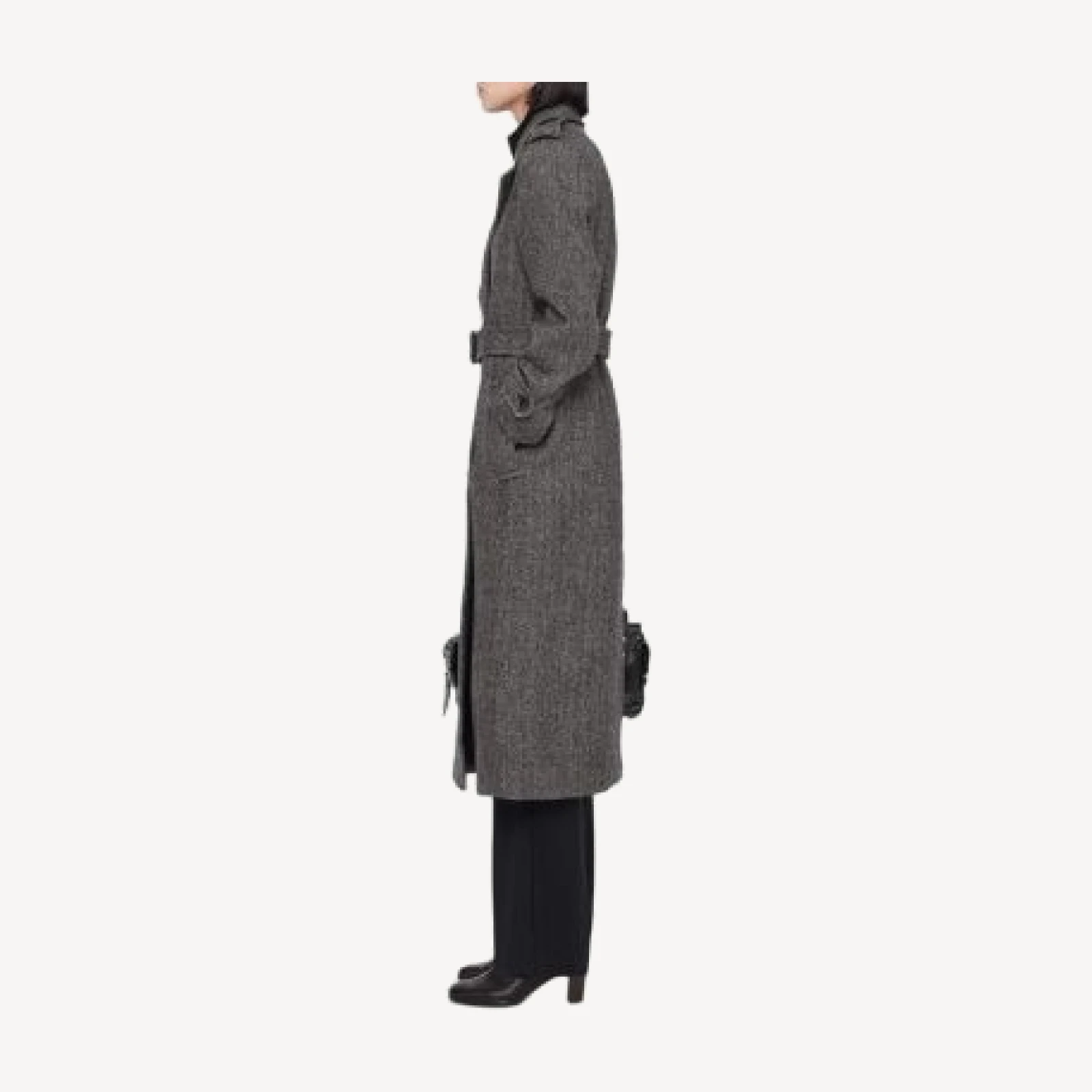 Allsaints Brescia Wool Blend Belted Trench Coat