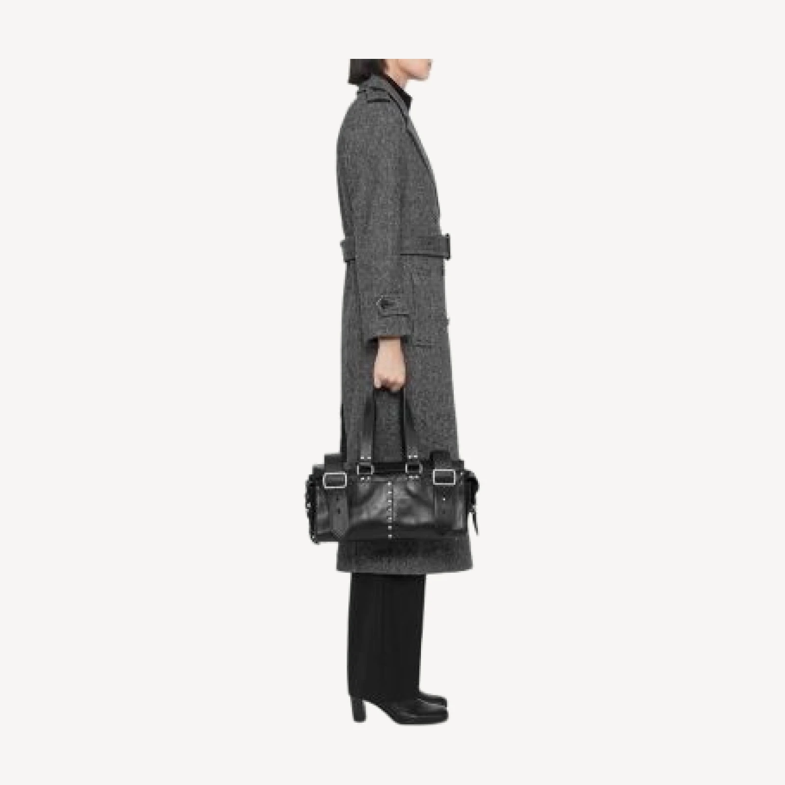 Allsaints Brescia Wool Blend Belted Trench Coat