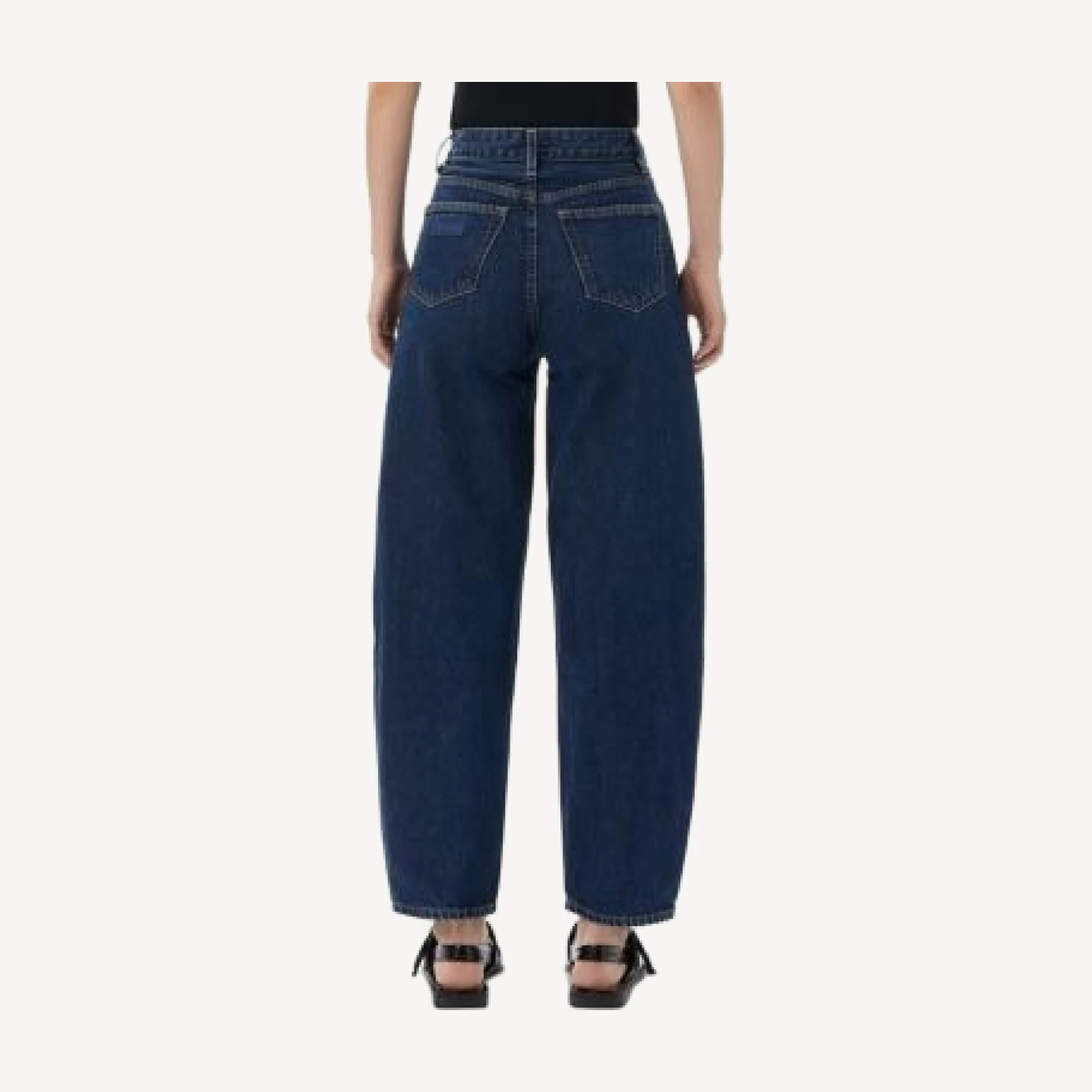 Ganni Stary Barrel Jeans in Dark Blue