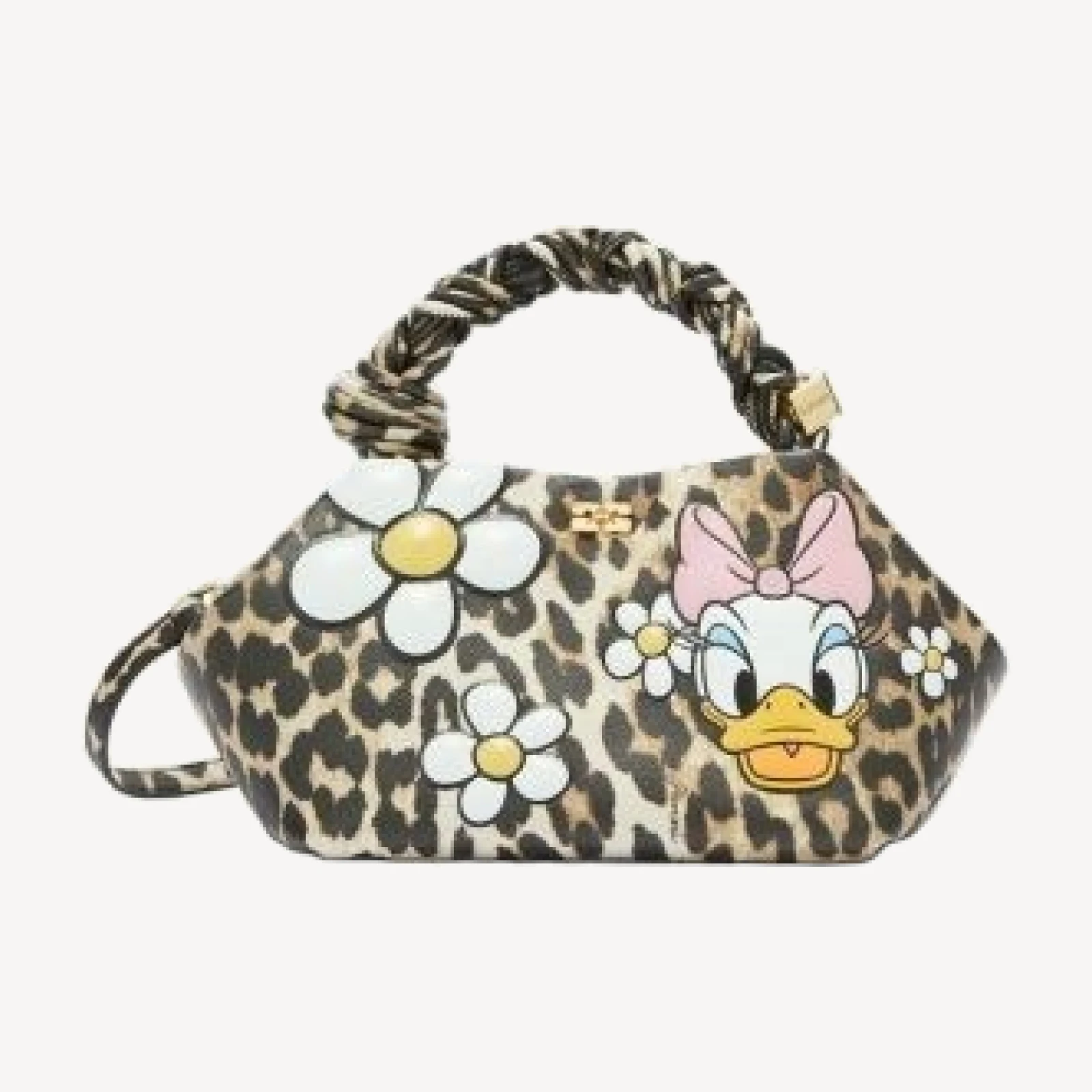 Ganni Bou Small Daisy Duck Leopard Print Bag