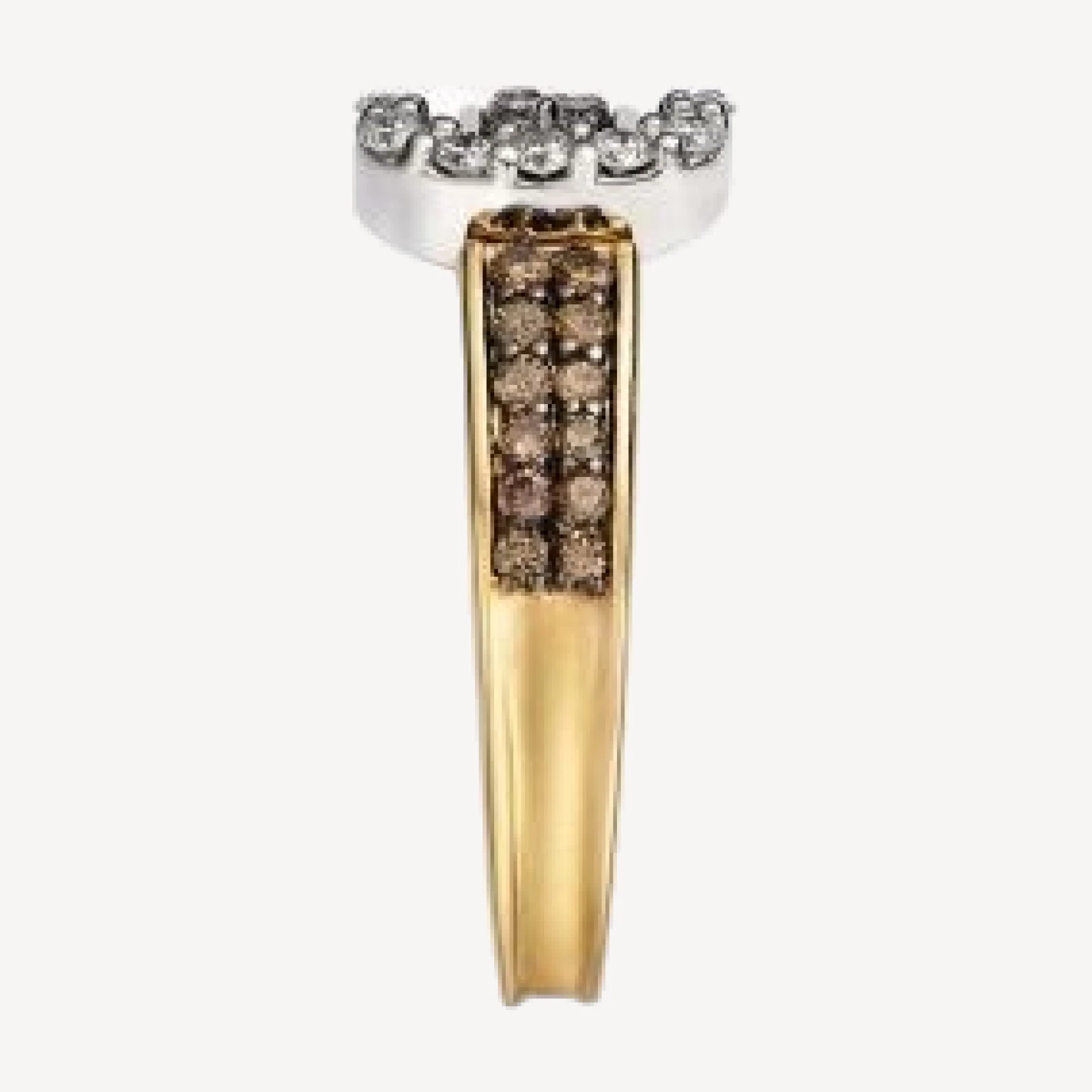 Bloomingdale's Fine Collection Chocolate & White Diamond Pave Buckle Ring in 14K Yellow Gold, 0.4 tcw