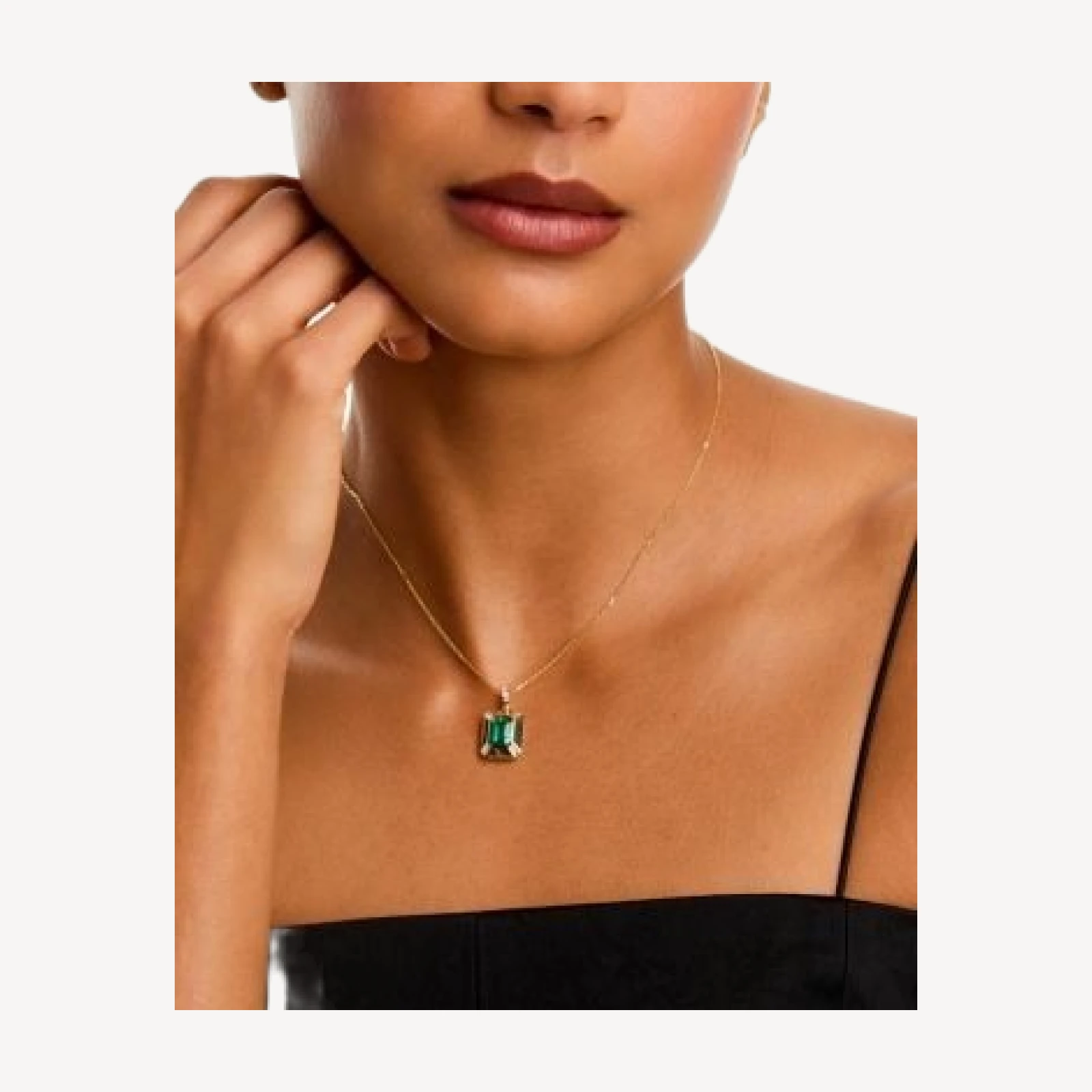 Bloomingdale's Fine Collection Diamond & Emerald Bezel Pendant Necklace in 14K Yellow Gold, 16
