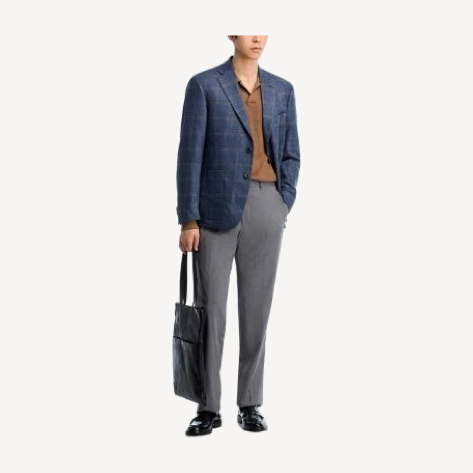 The Men's Store at Bloomingdale's Loro Piana Wool & Silk Fabric Windowpane Unstructured Regular Fit Sport Coat - Exclusive