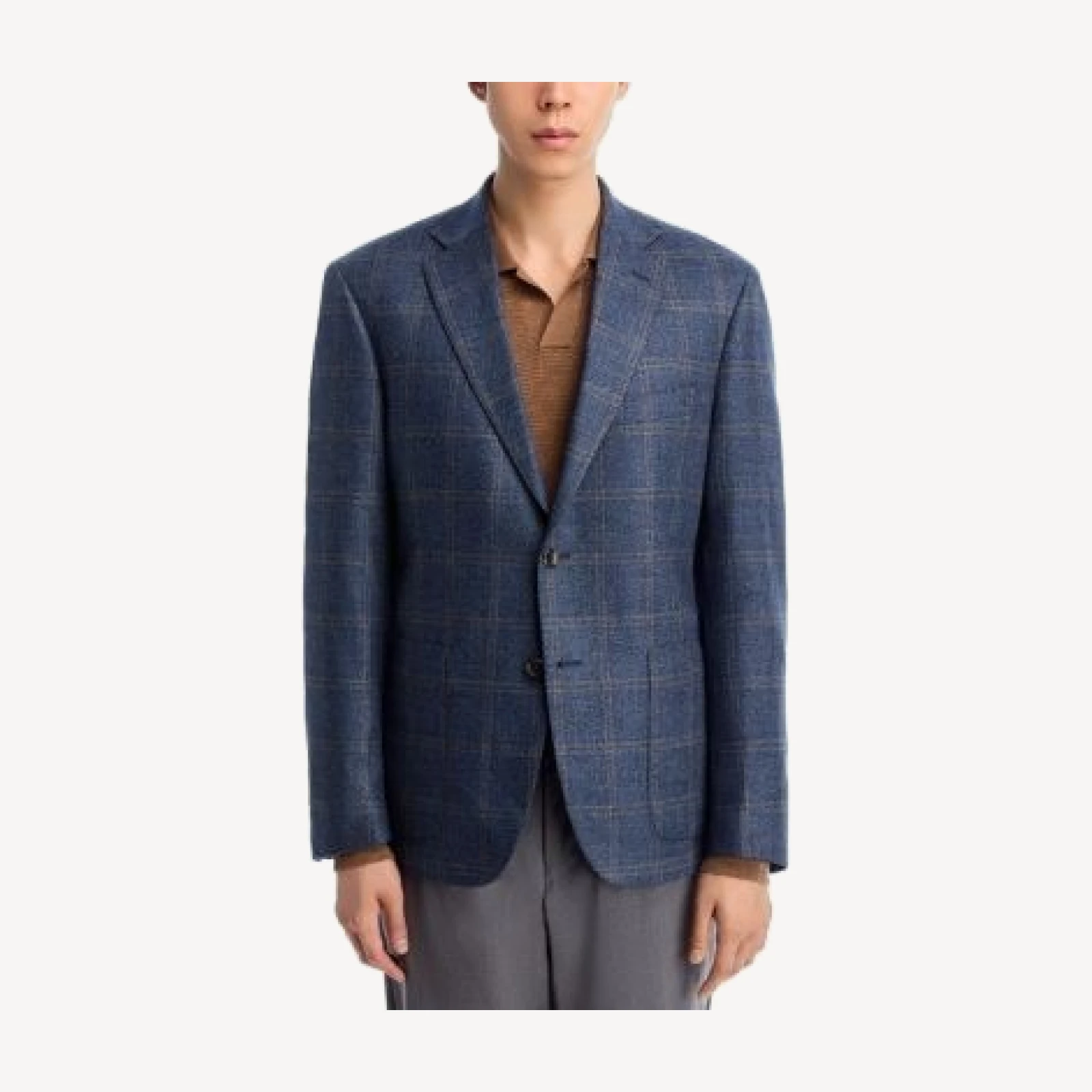 The Men's Store at Bloomingdale's Loro Piana Wool & Silk Fabric Windowpane Unstructured Regular Fit Sport Coat - Exclusive