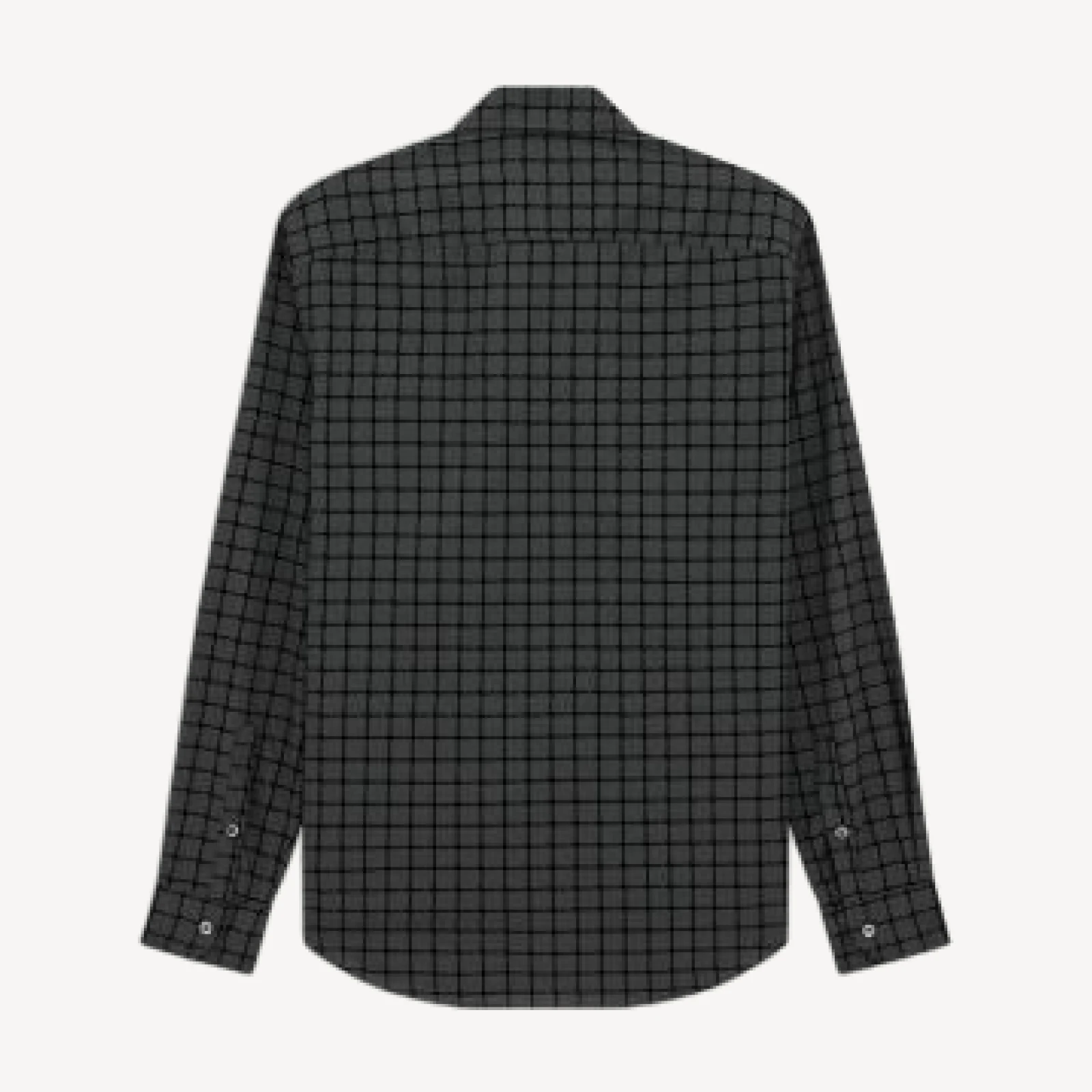 Emporio Armani Flocked Plaid Point Collar Shirt