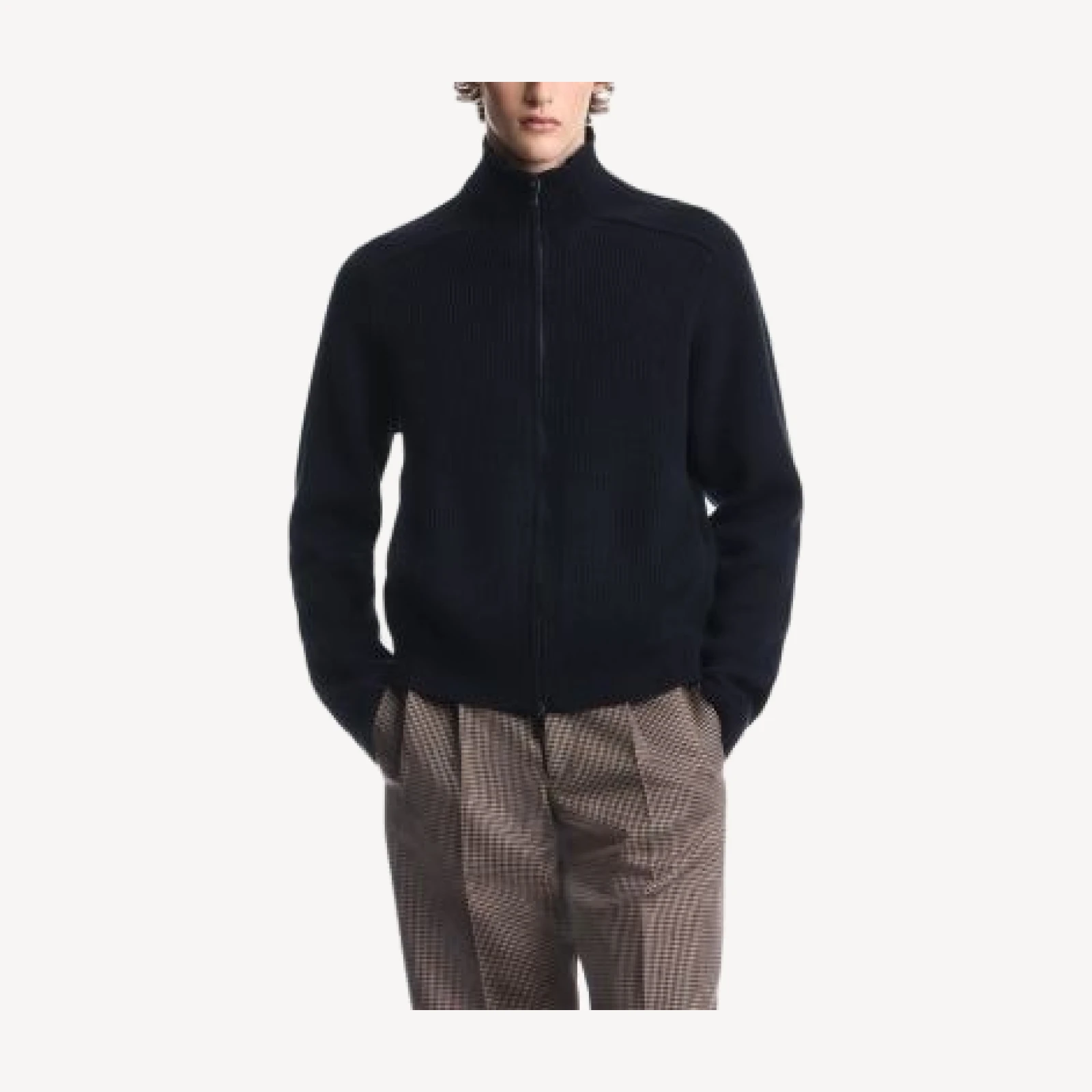 Emporio Armani Wool Full Zip Cardigan Jacket