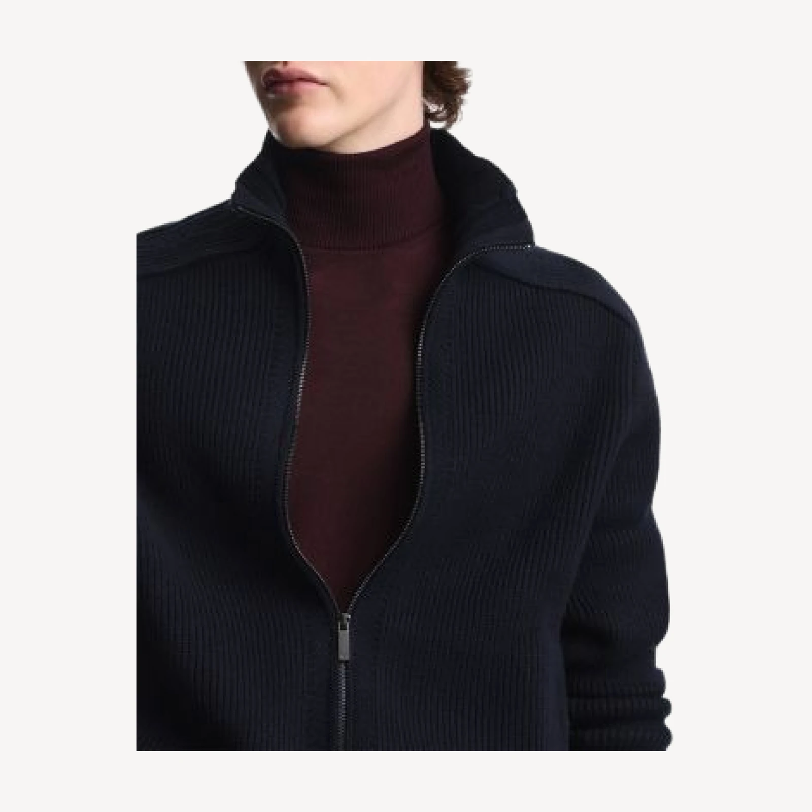 Emporio Armani Wool Full Zip Cardigan Jacket