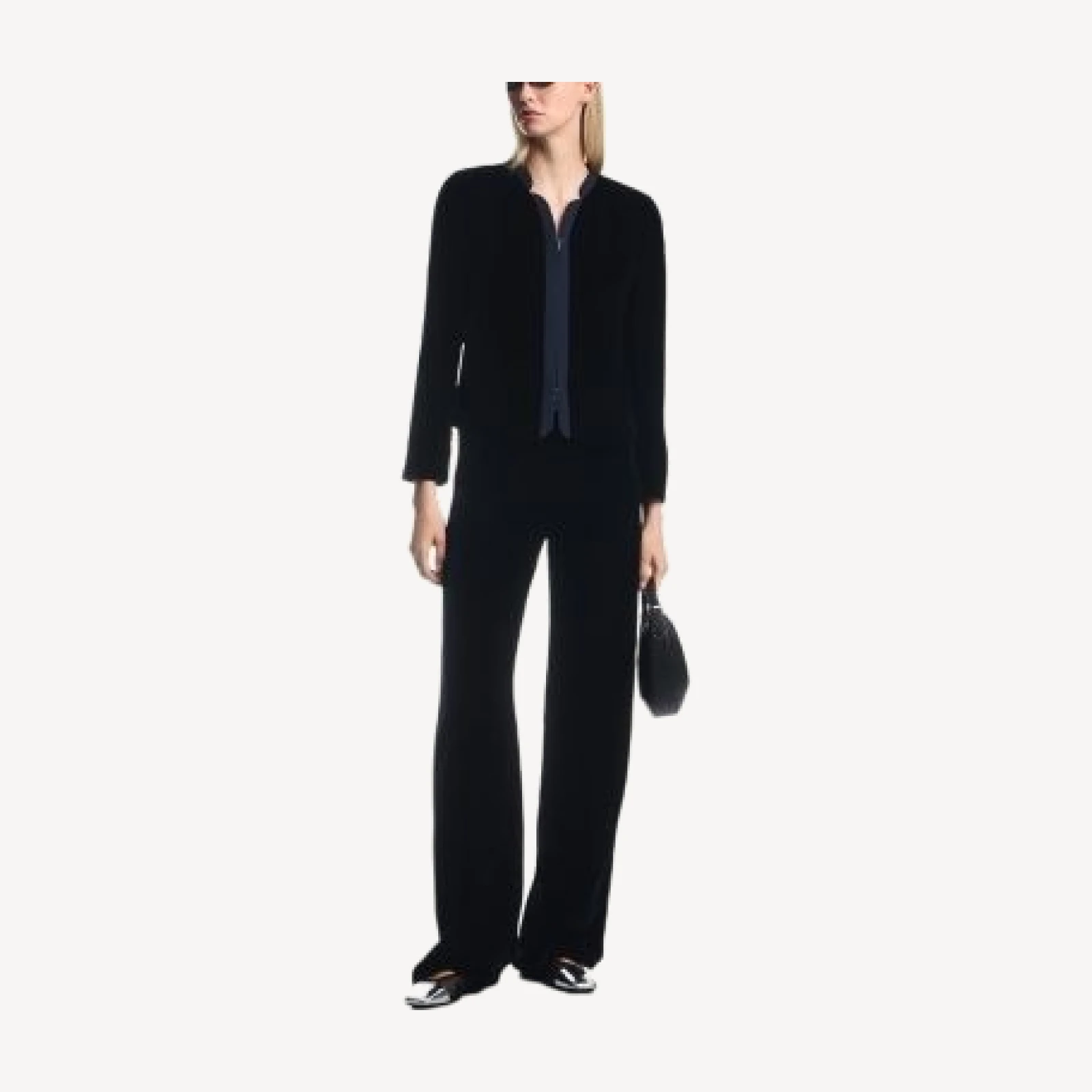 Emporio Armani Zip Front Velvet Blazer