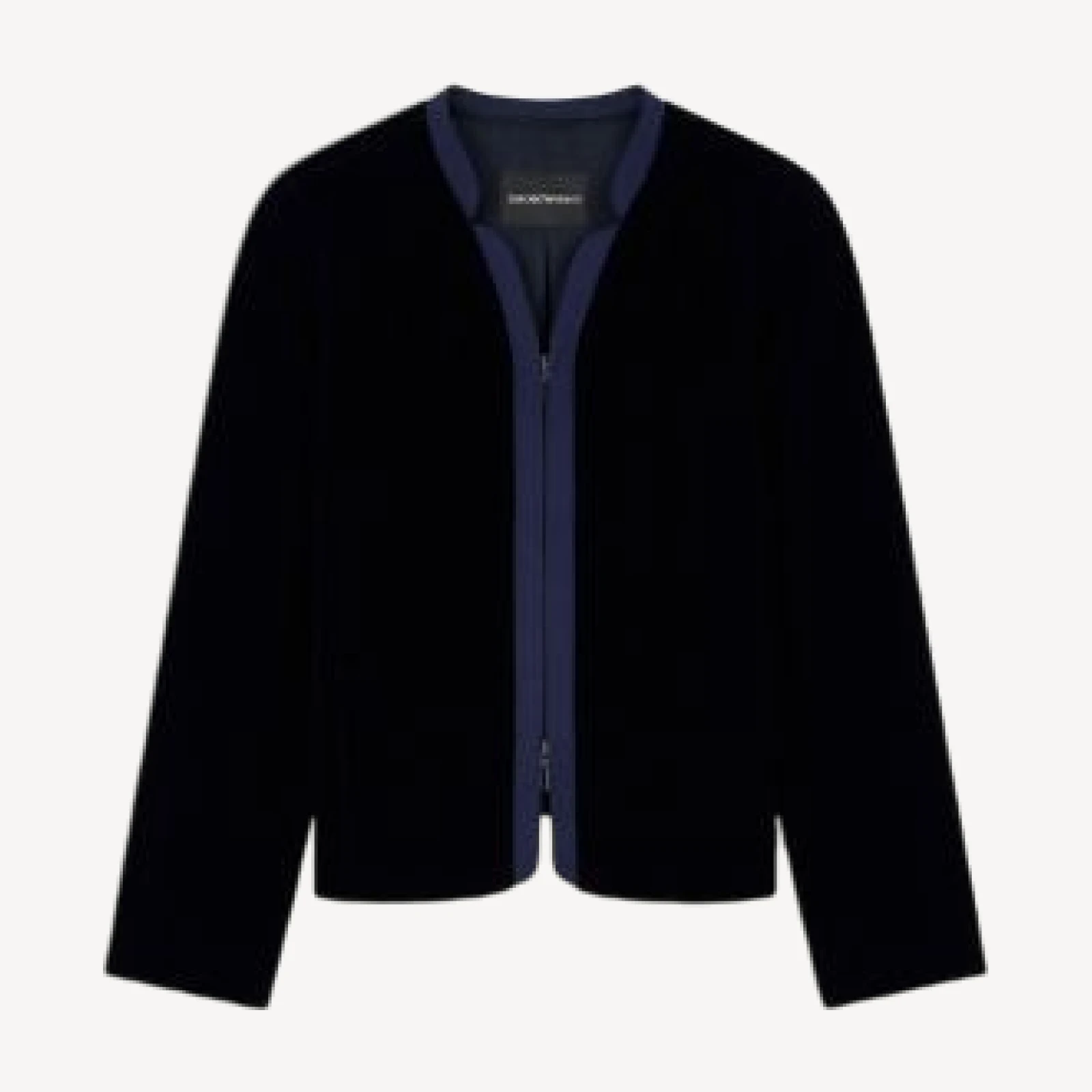 Emporio Armani Zip Front Velvet Blazer