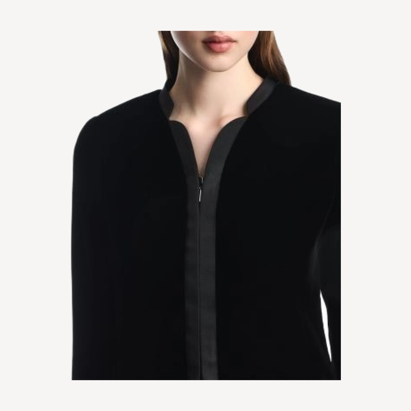 Emporio Armani Zip Front Velvet Blazer