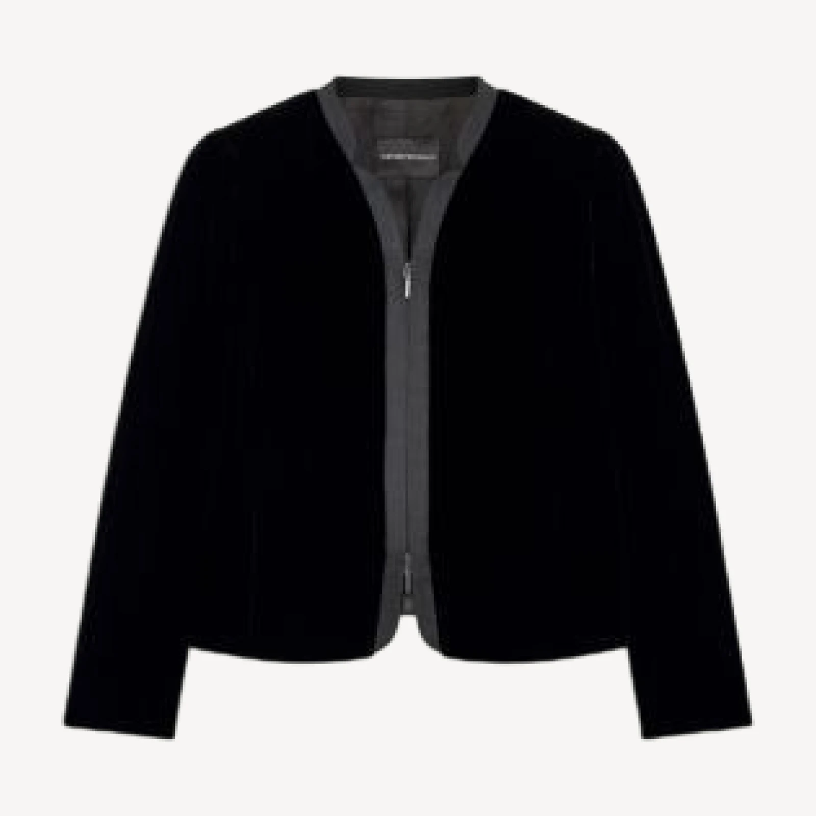 Emporio Armani Zip Front Velvet Blazer