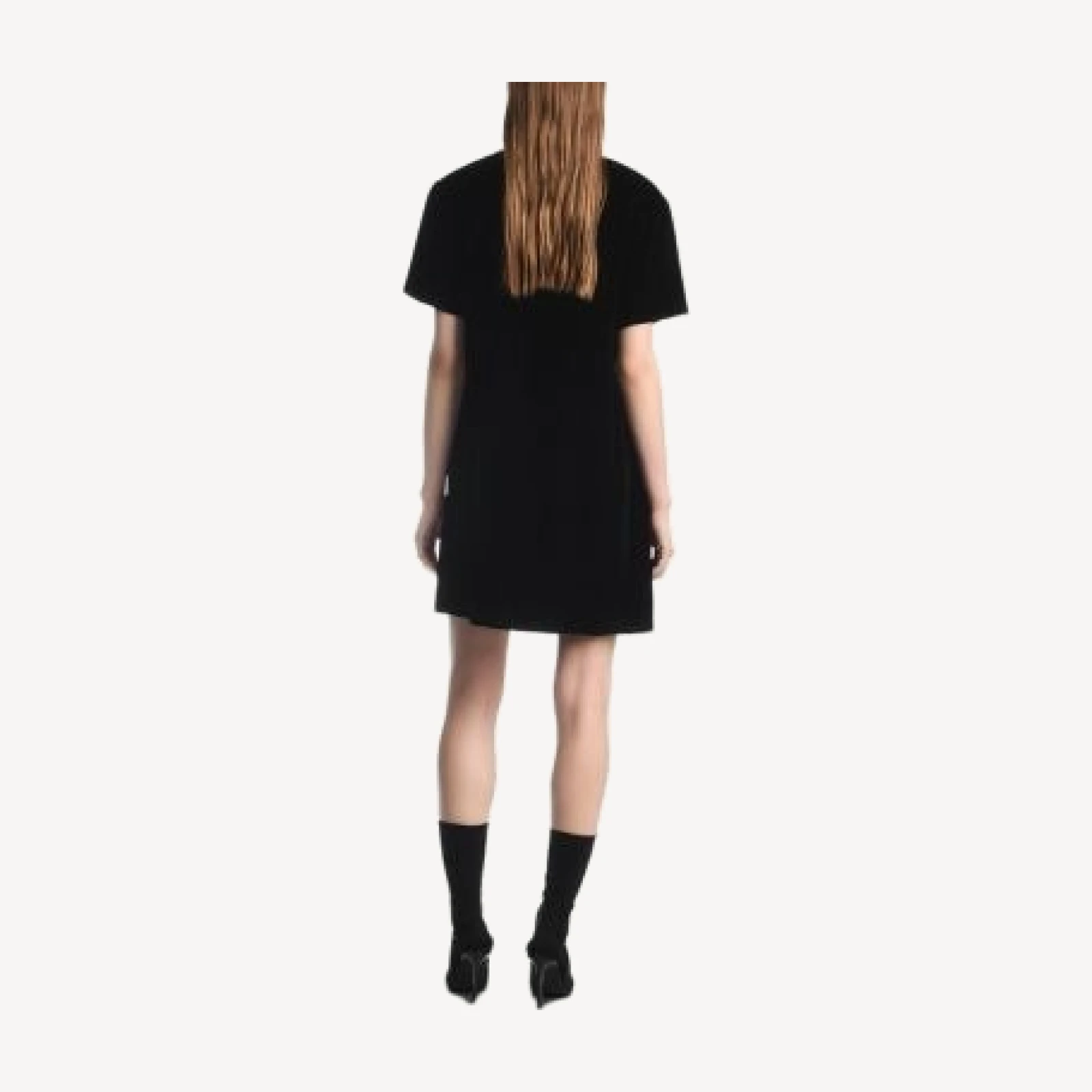 Emporio Armani Glitter Velvet Short Sleeve Dress
