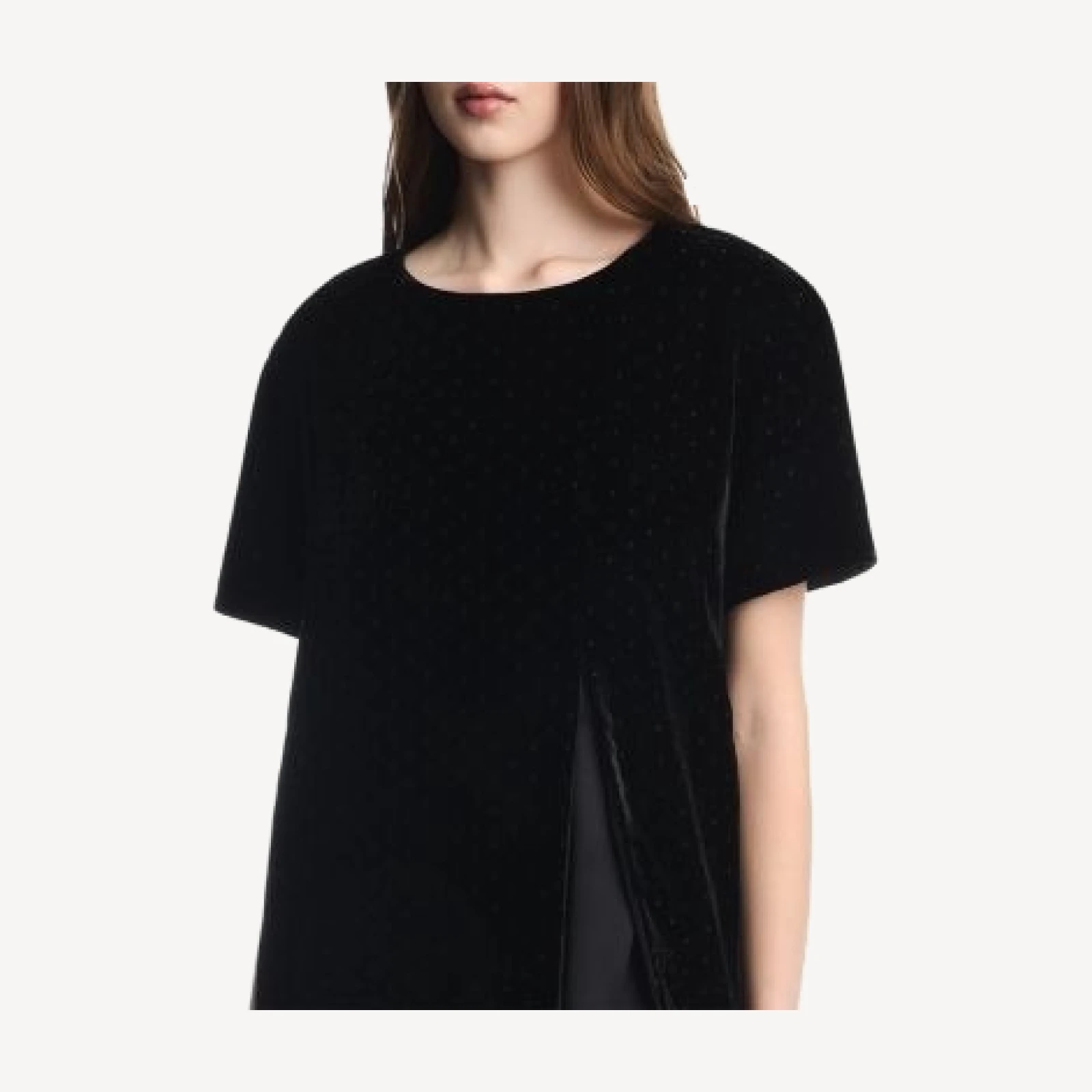 Emporio Armani Glitter Velvet Short Sleeve Dress