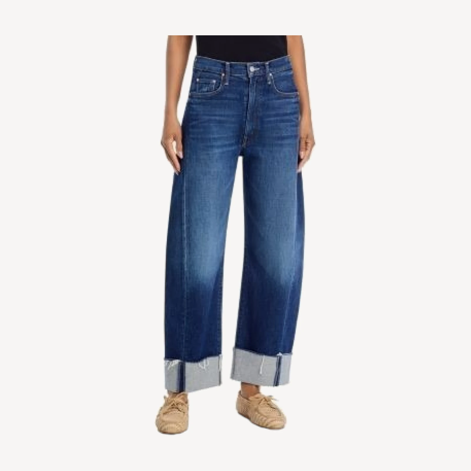 Mother The Half Pipe Ankle Cuff Fray Jeans in Perfectly Imperfect