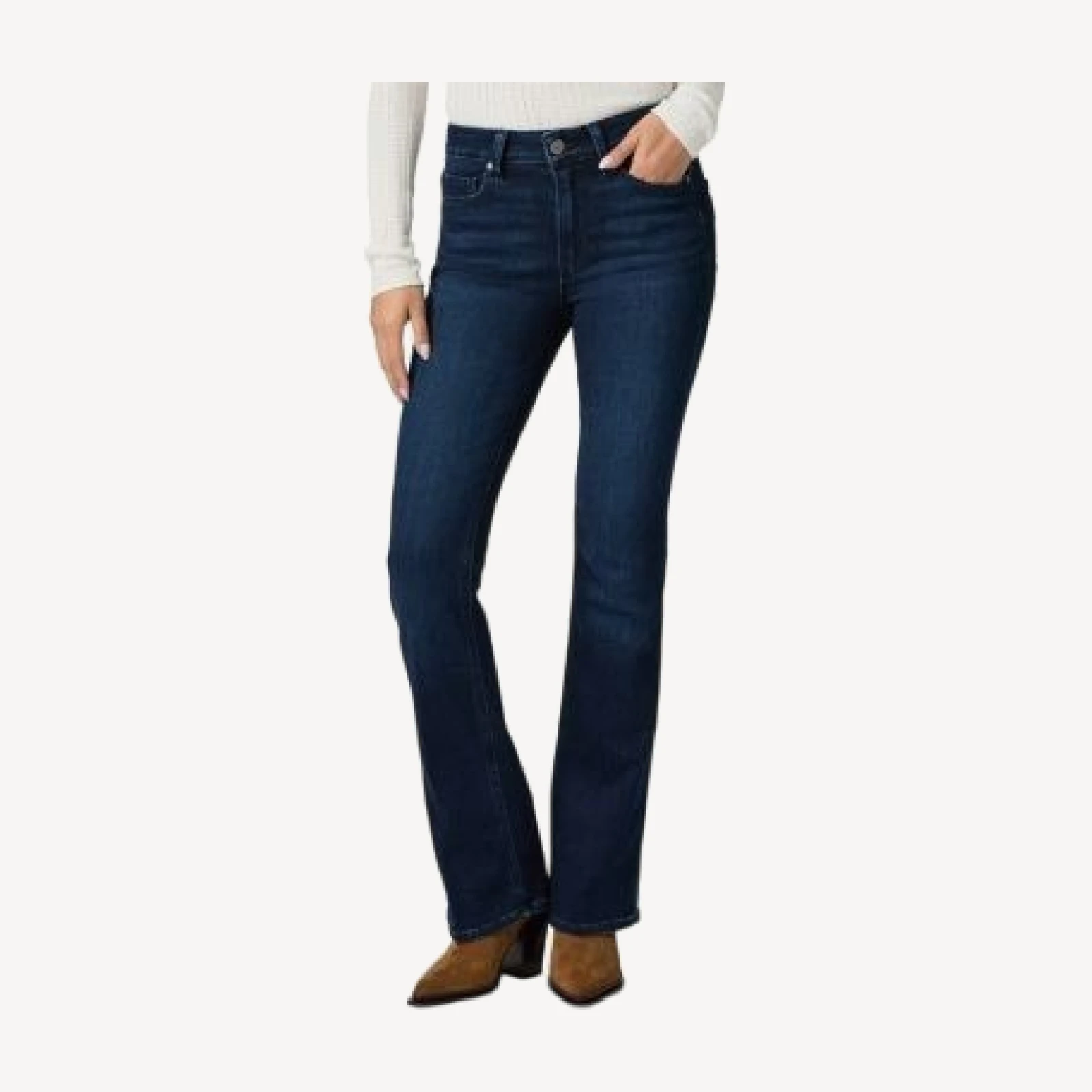 Paige High Rise Manhattan Petite Bootcut Jeans in Manifesto