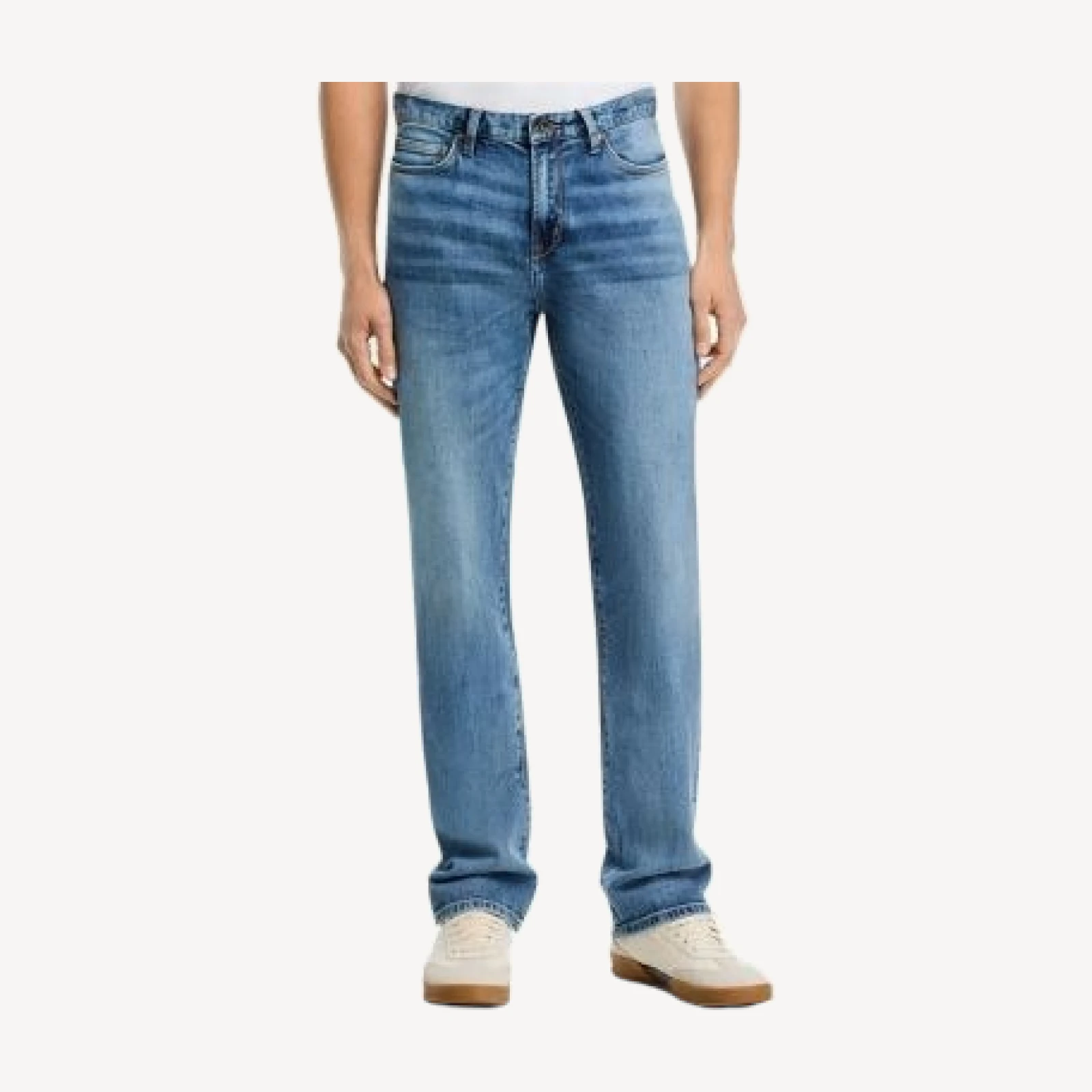 John Varvatos Regular Fit Whiskered Jeans in Cloud Blue