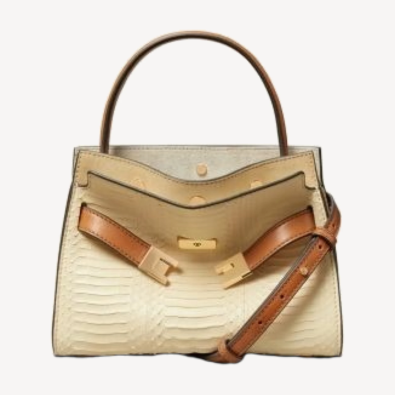 Tory Burch Lee Radziwill Snake Embossed Leather Crossbody Bag