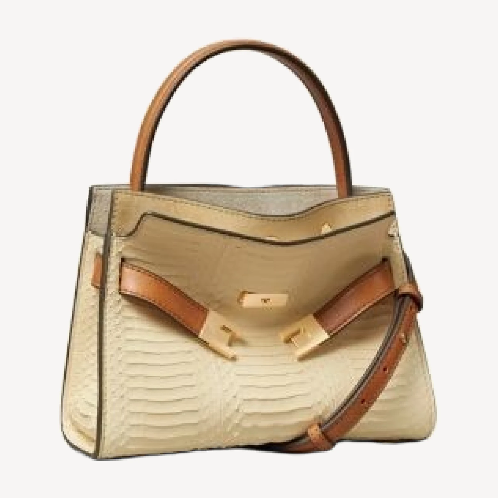 Tory Burch Lee Radziwill Snake Embossed Leather Crossbody Bag