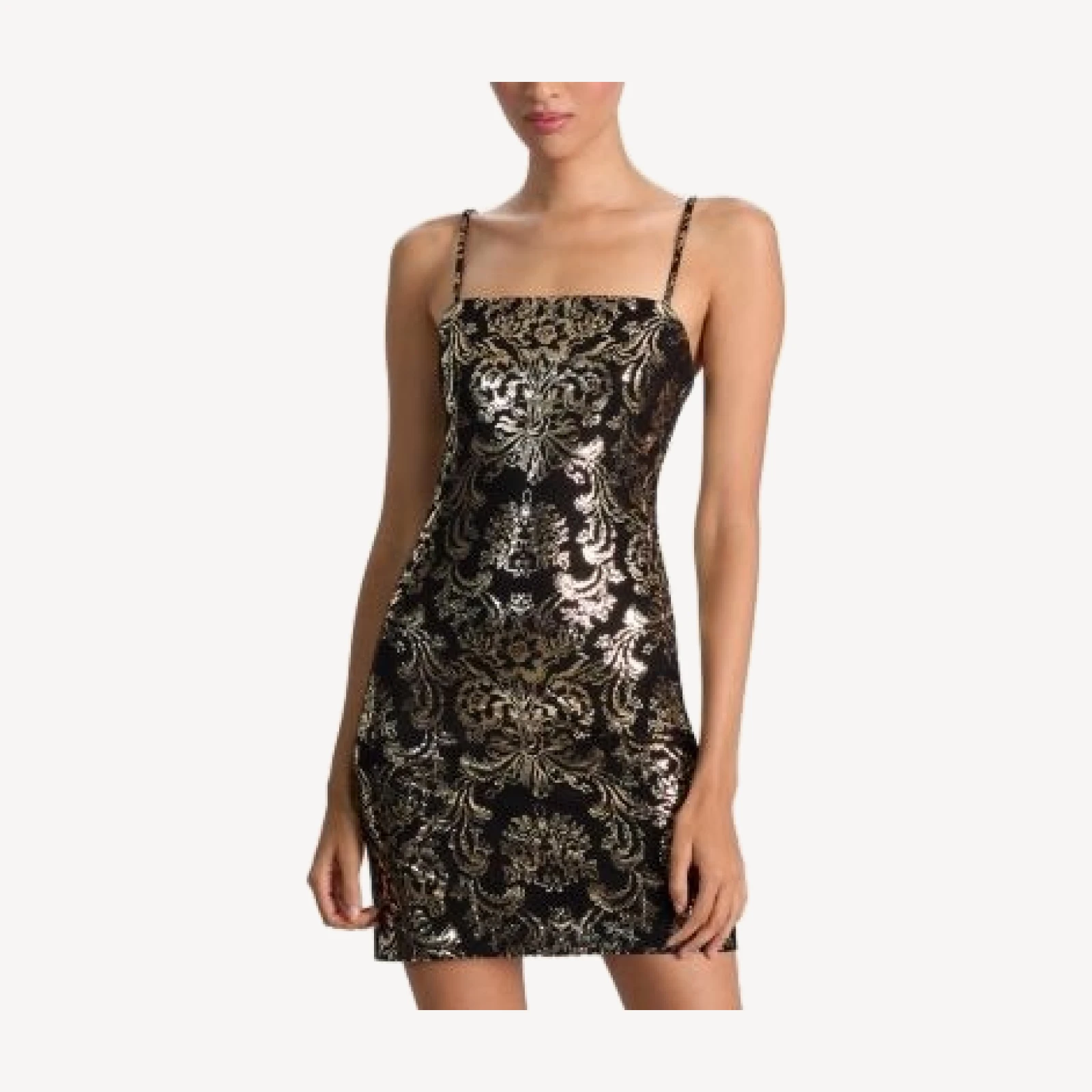 Alice and Olivia Fifi Metallic Brocade Mini Dress