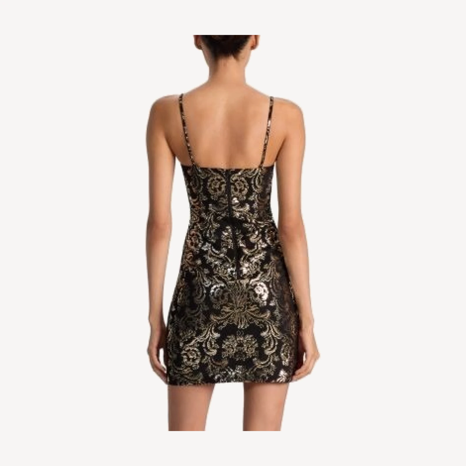 Alice and Olivia Fifi Metallic Brocade Mini Dress