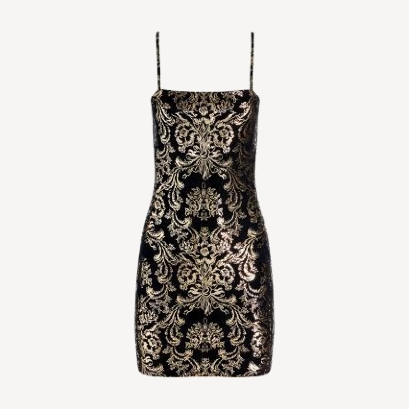 Alice and Olivia Fifi Metallic Brocade Mini Dress