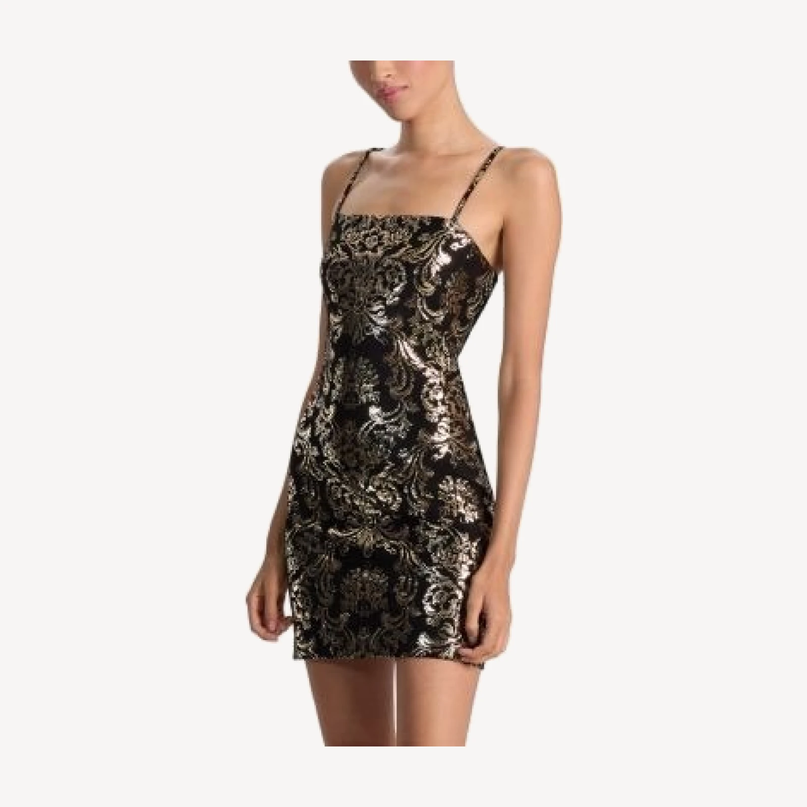Alice and Olivia Fifi Metallic Brocade Mini Dress