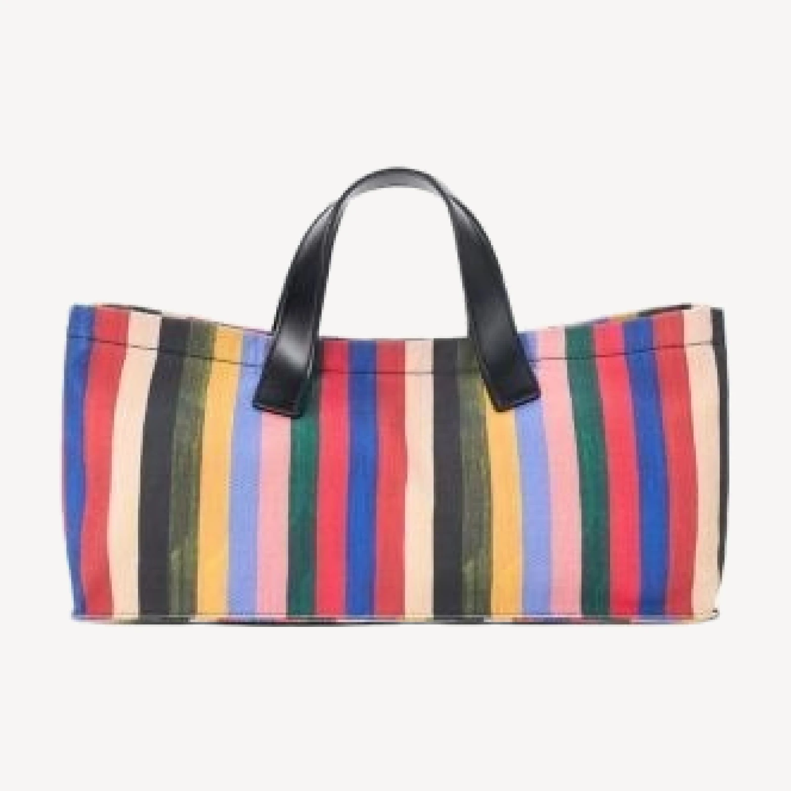 Staud Port Striped East/West Canvas Tote