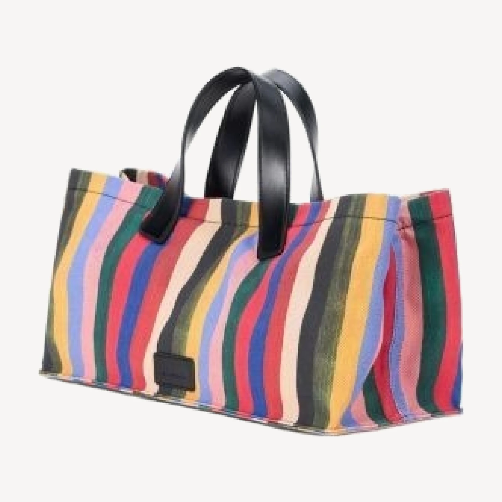 Staud Port Striped East/West Canvas Tote