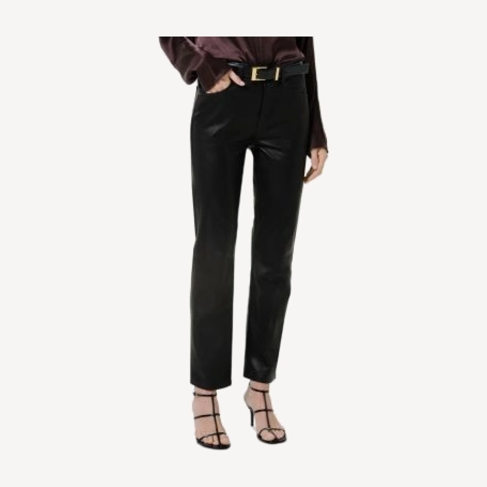 Citizens of Humanity Savannah Leather Cigarette Jeans in Black
