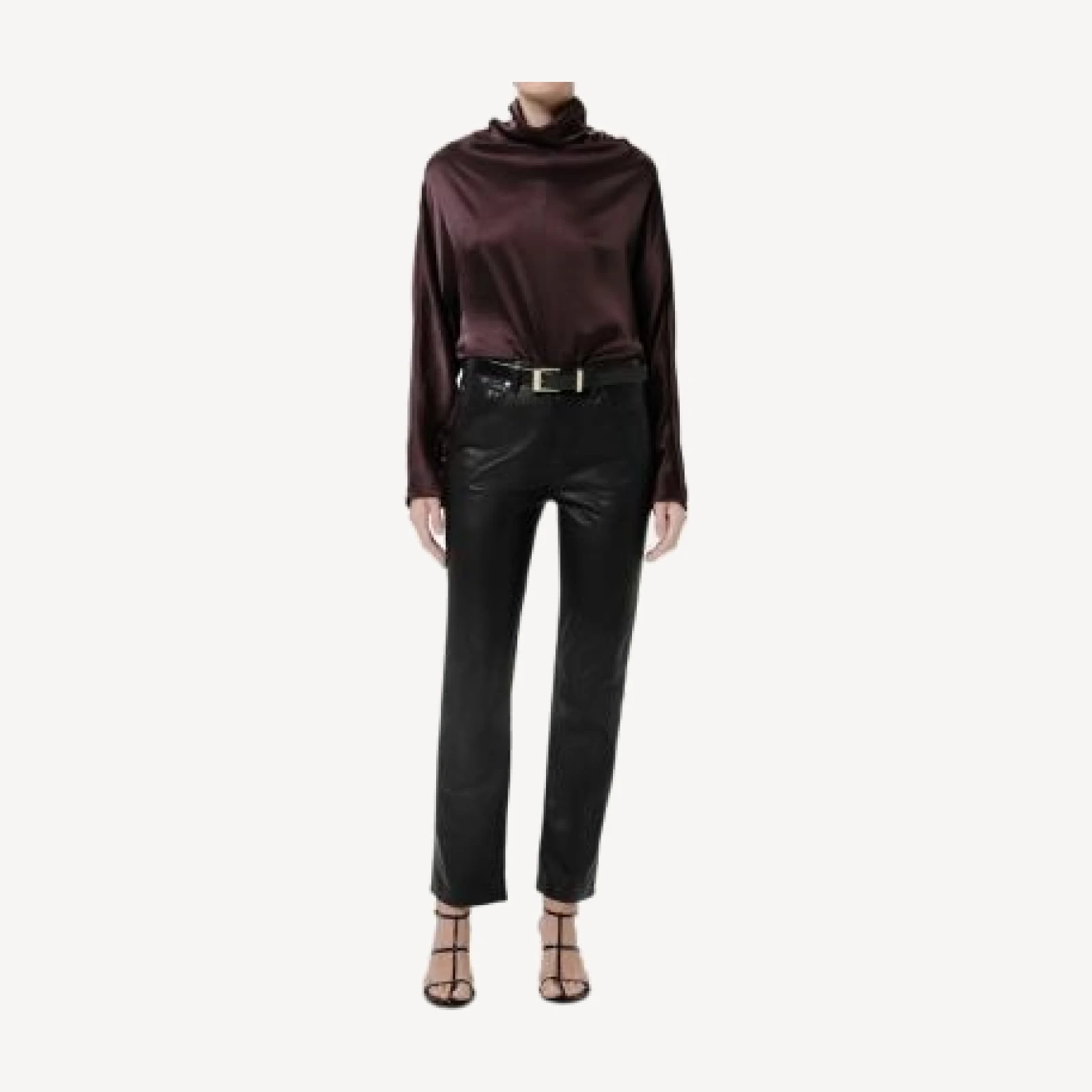 Citizens of Humanity Savannah Leather Cigarette Jeans in Black