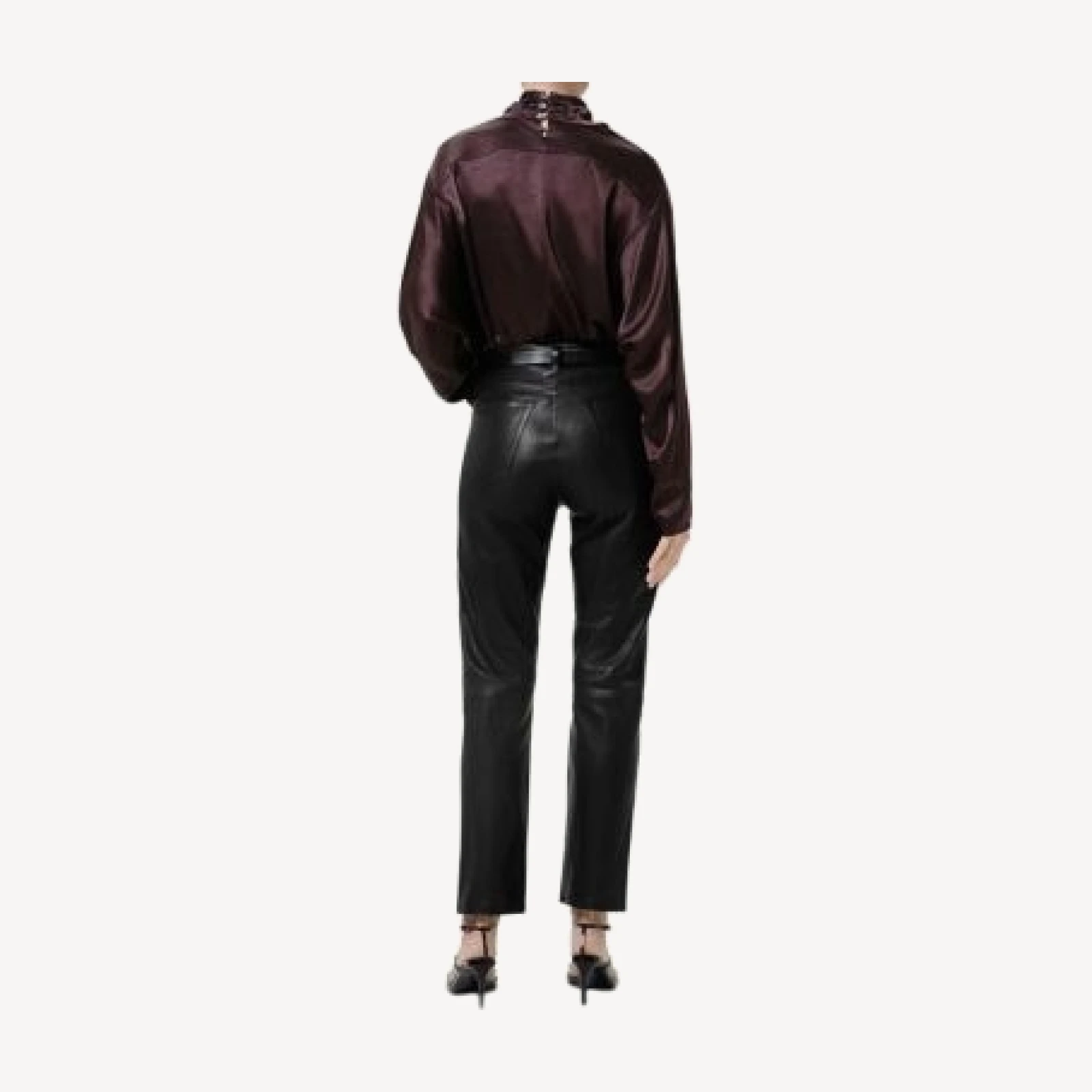 Citizens of Humanity Savannah Leather Cigarette Jeans in Black