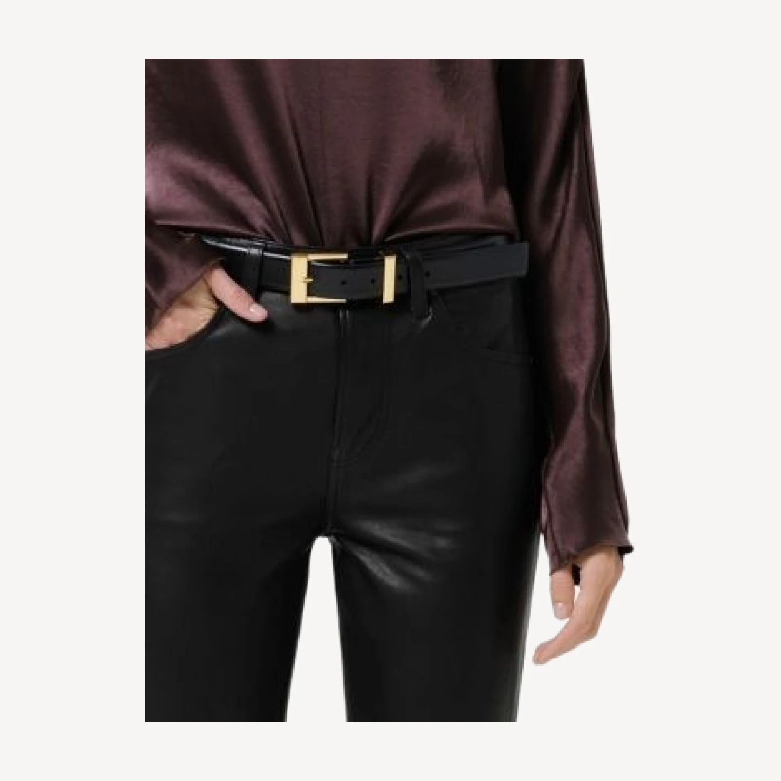 Citizens of Humanity Savannah Leather Cigarette Jeans in Black