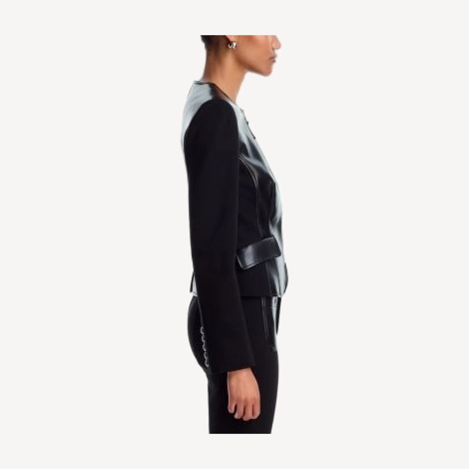 Cinq a Sept Dorinda Mixed Media Zip Jacket