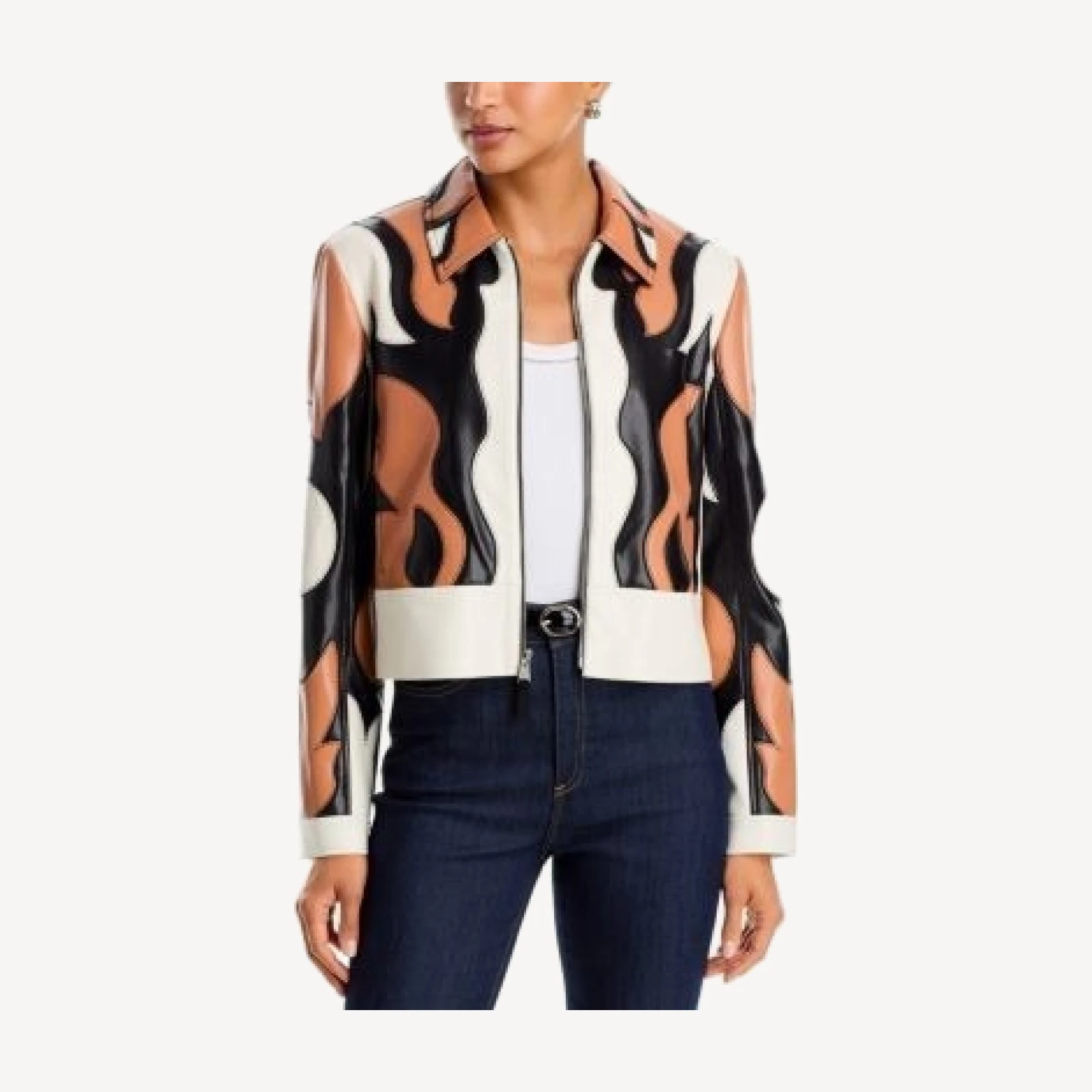 Cinq a Sept Mackie Cropped Colorblocked Jacket