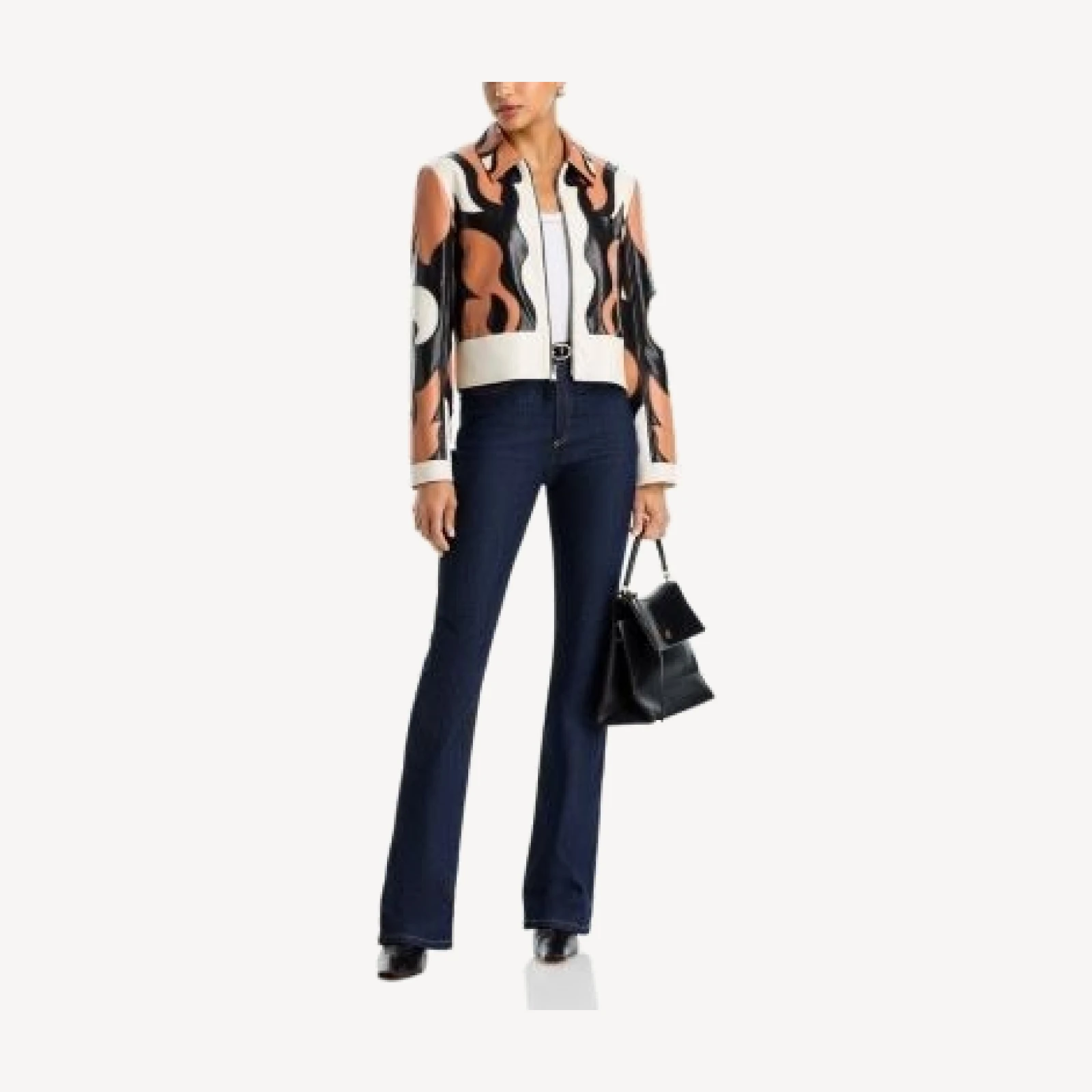 Cinq a Sept Mackie Cropped Colorblocked Jacket