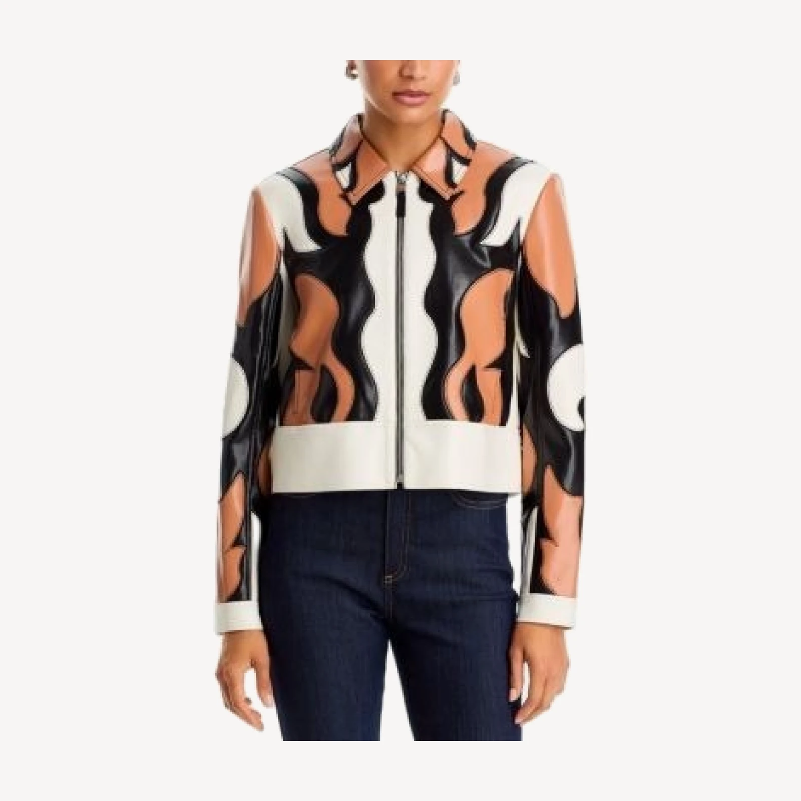 Cinq a Sept Mackie Cropped Colorblocked Jacket