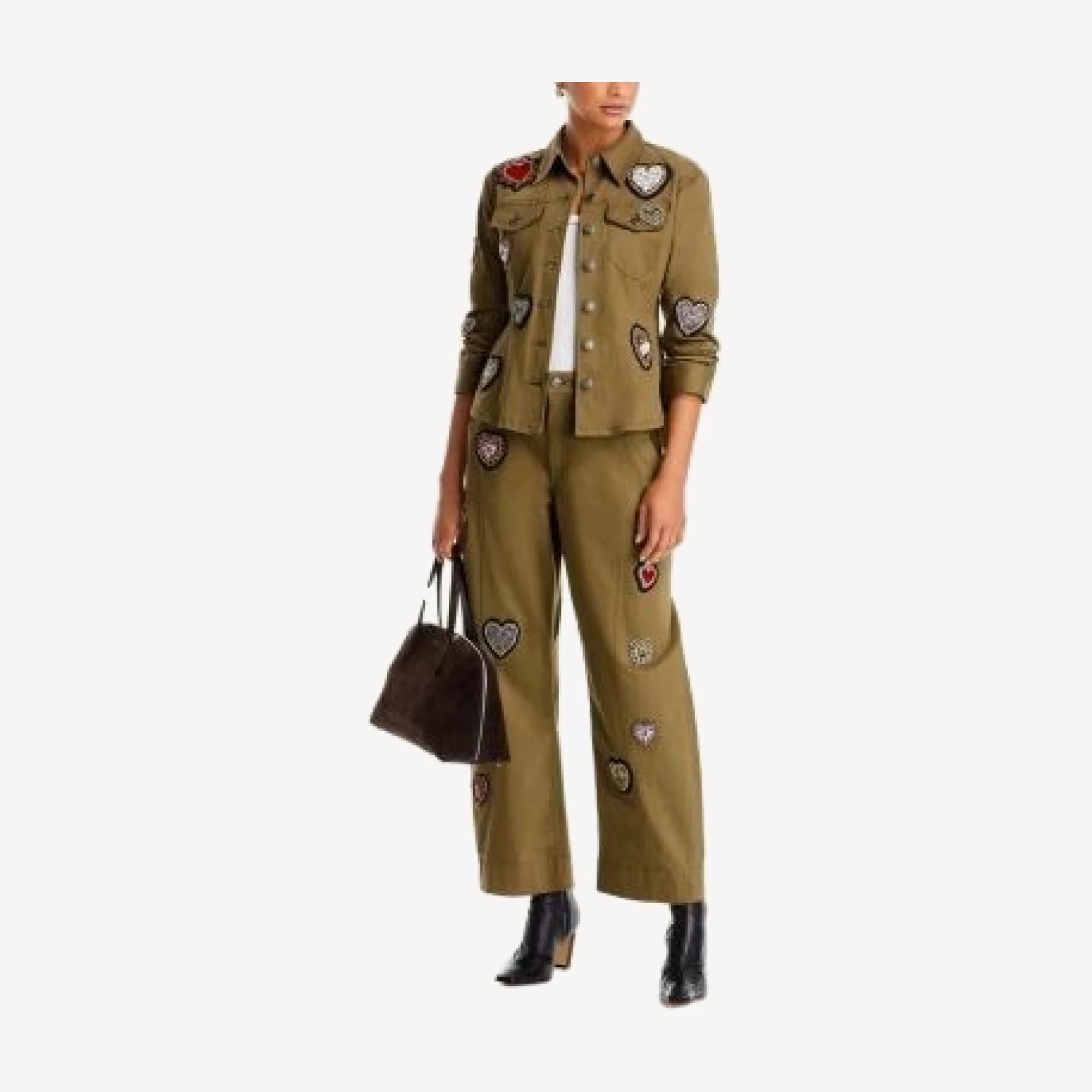 Cinq a Sept Sacred Hearts Isabel Cotton Stretch Pants