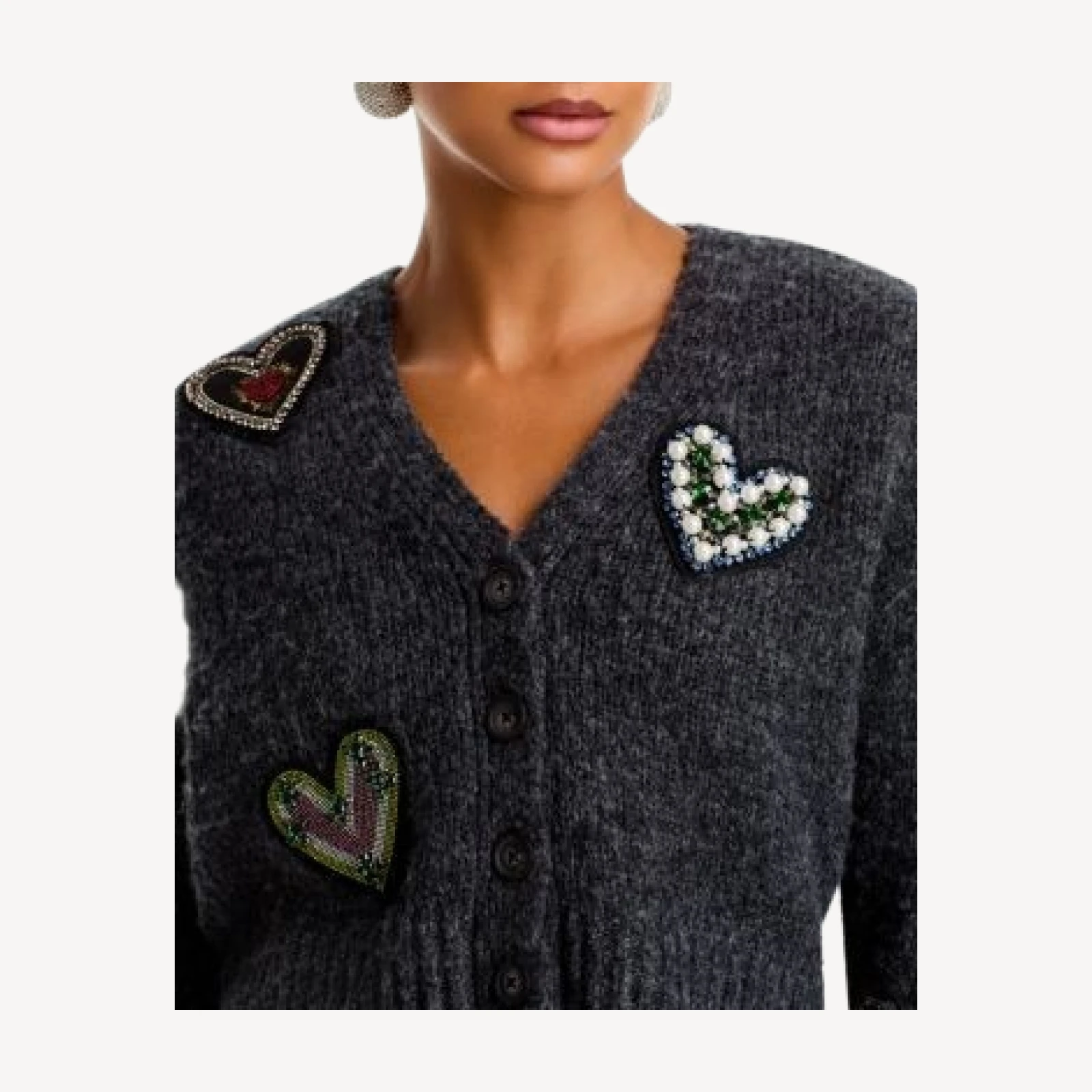Cinq a Sept Emily Wool Blend Embellished Cropped Cardigan