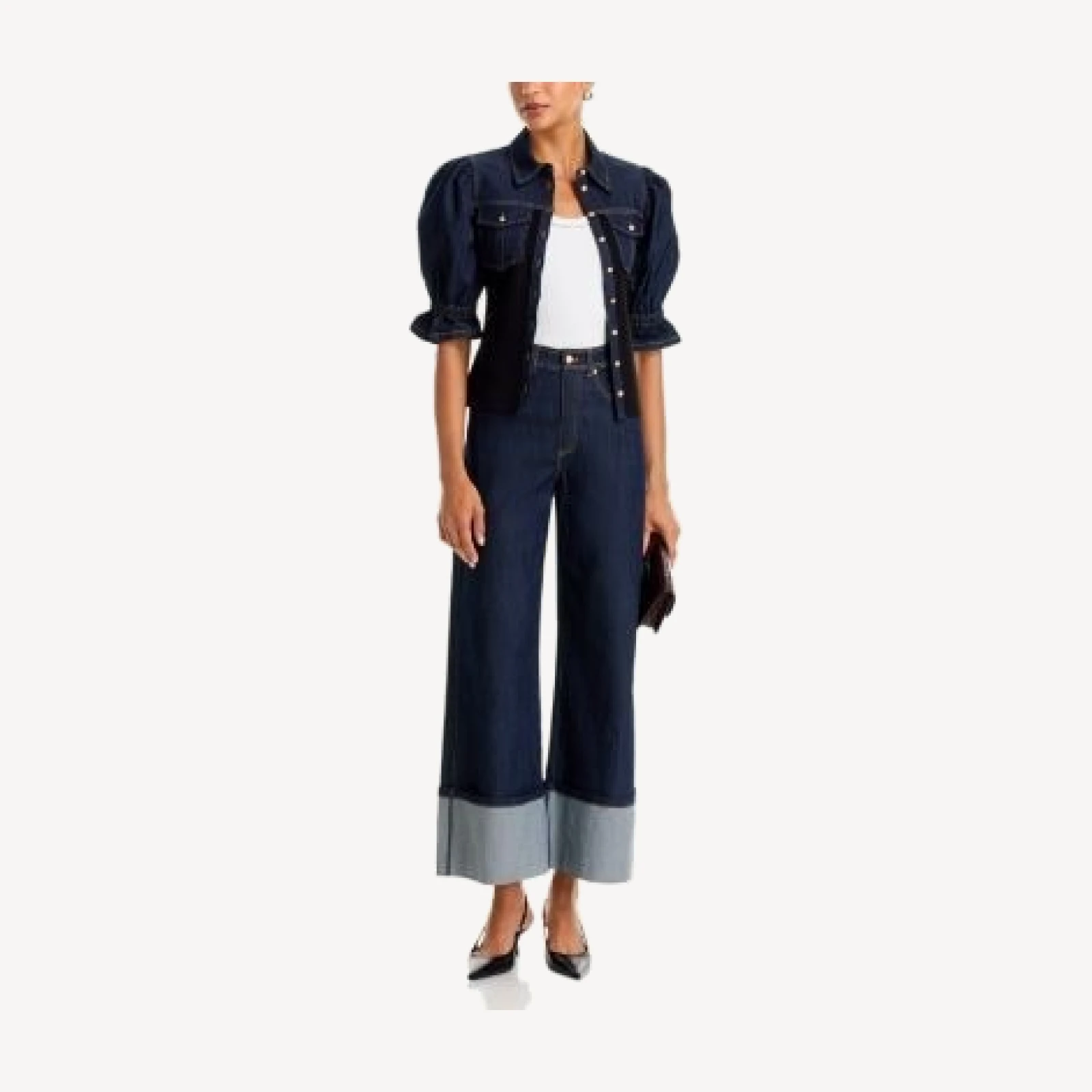 Cinq a Sept Cuffed Betsy High Rise Wide Leg Jeans in Indigo