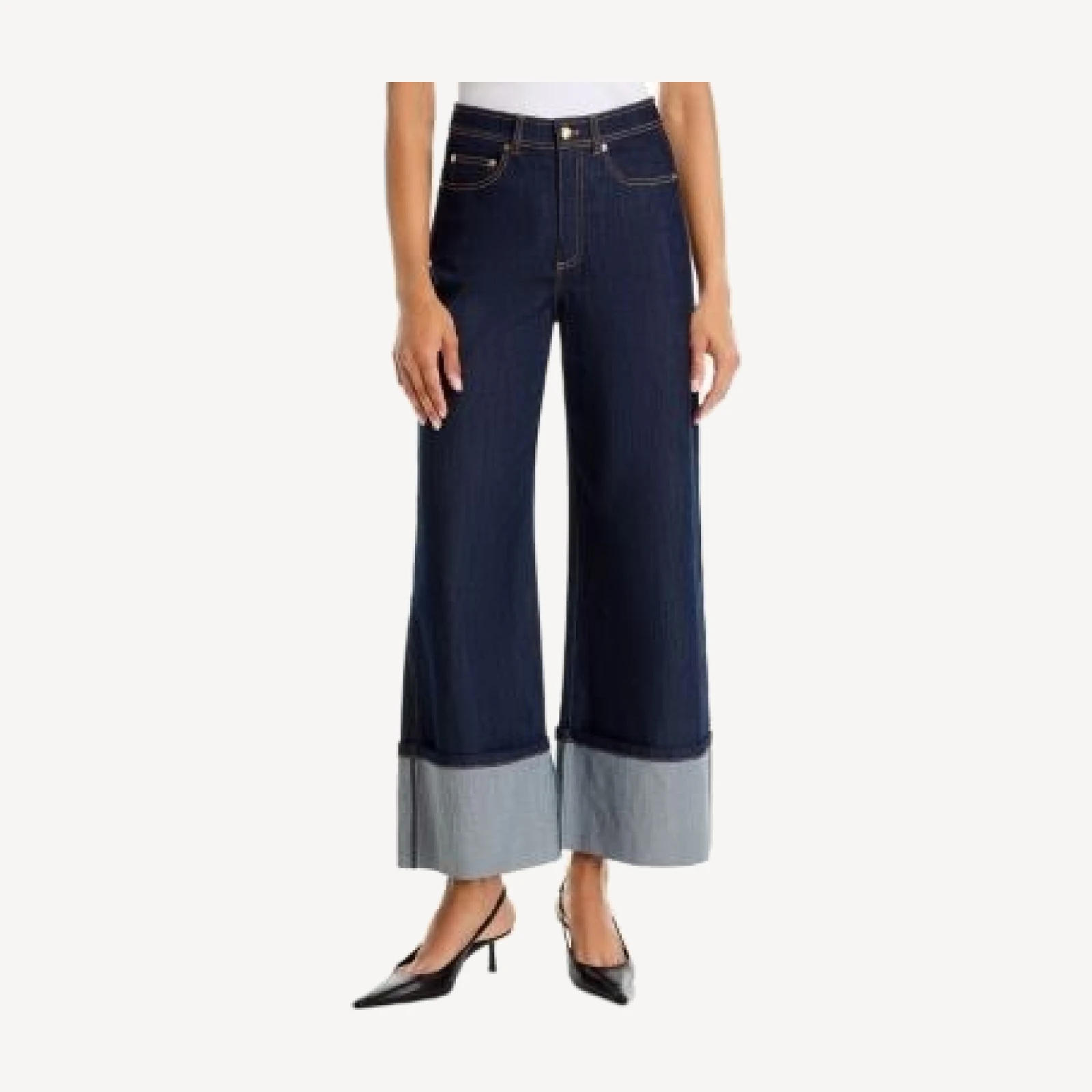 Cinq a Sept Cuffed Betsy High Rise Wide Leg Jeans in Indigo